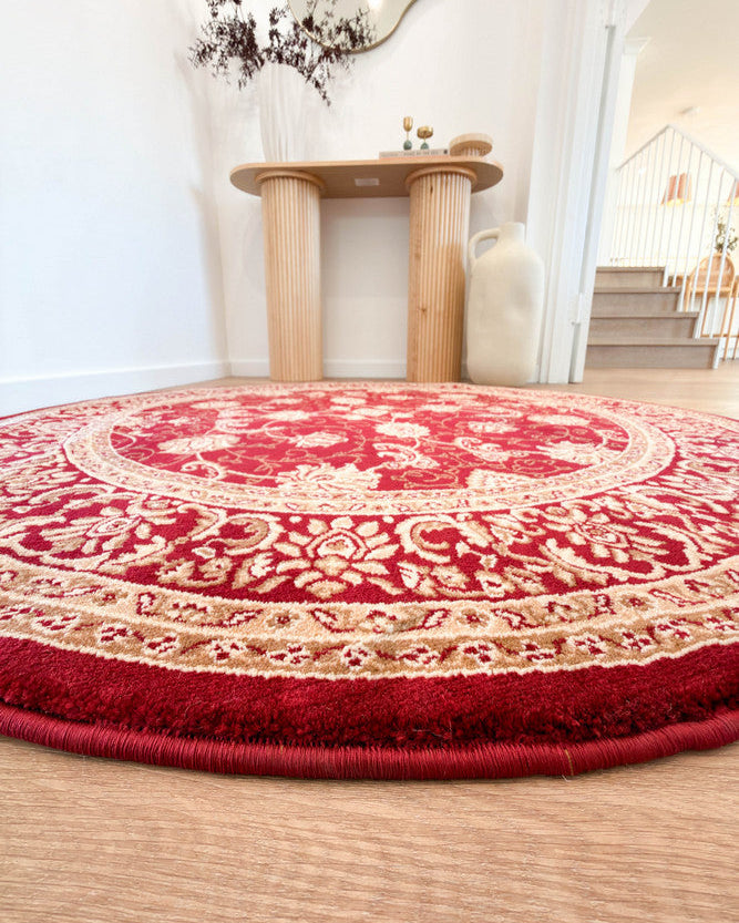 Riviera 84 Red - Red traditional rug from Vogue Rugs Australia