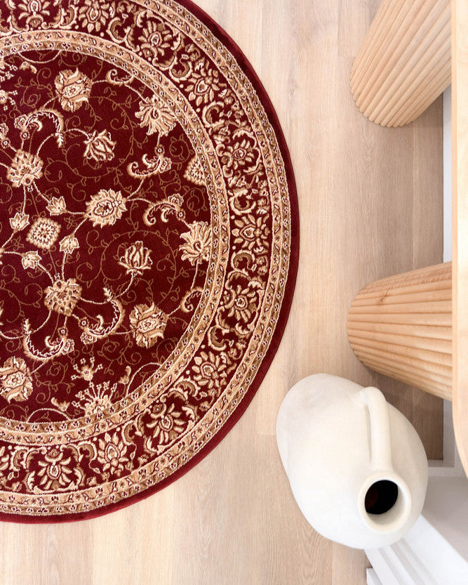 Riviera 84 Red - Red traditional rug from Vogue Rugs Australia