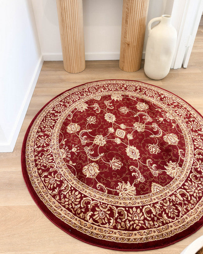 Riviera 84 Red - Red traditional rug from Vogue Rugs Australia