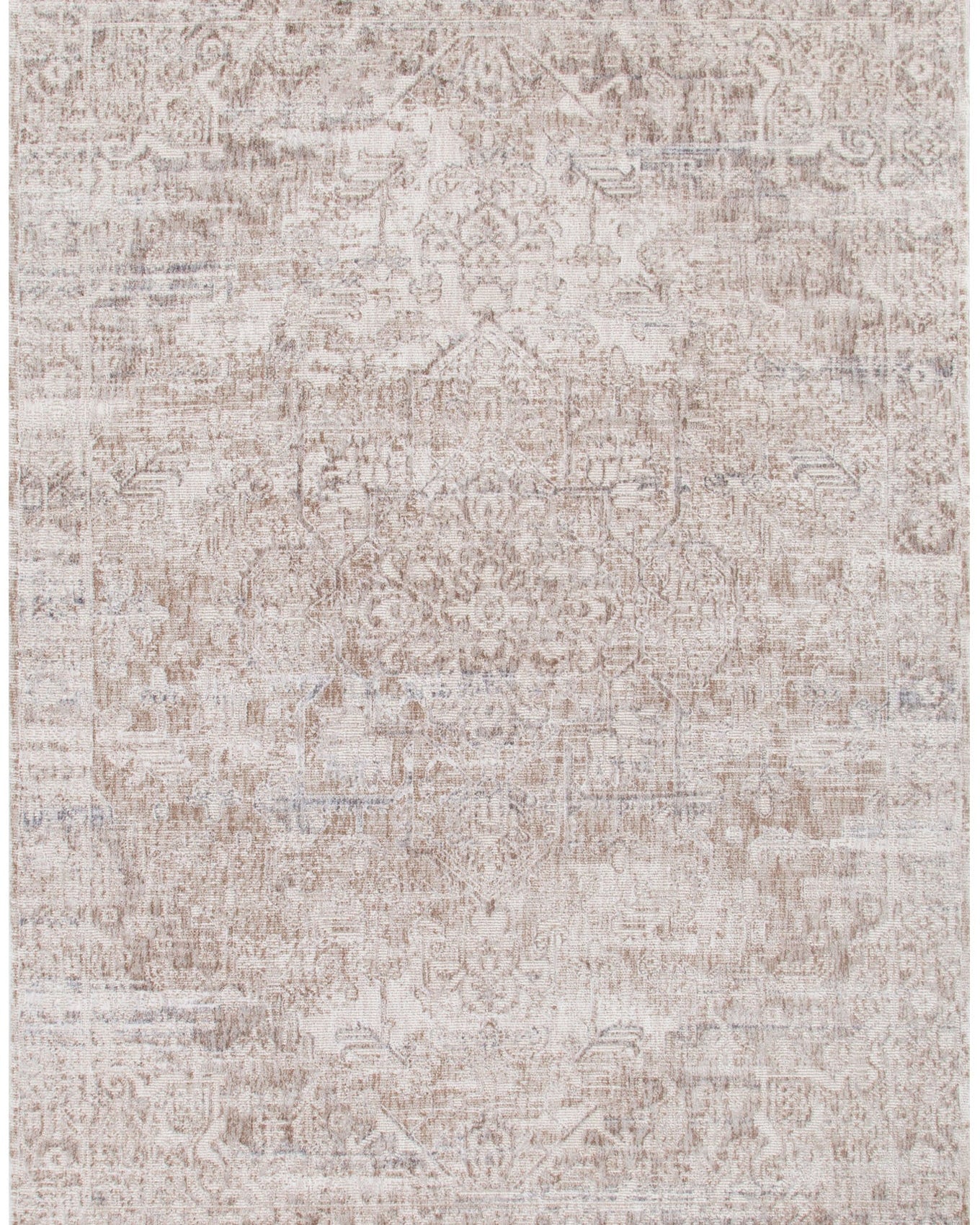 Solenne Beige & Blue Distressed Vintage Rug - S100 - Beige vintage rug from Vogue Rugs Australia