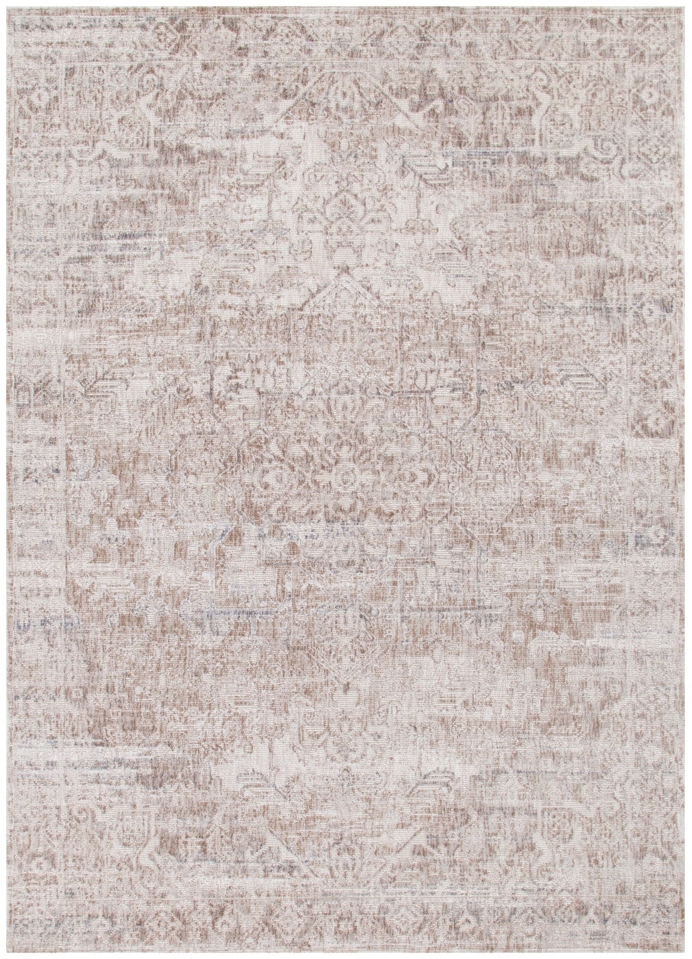 Solenne Beige & Blue Distressed Vintage Rug - S100.