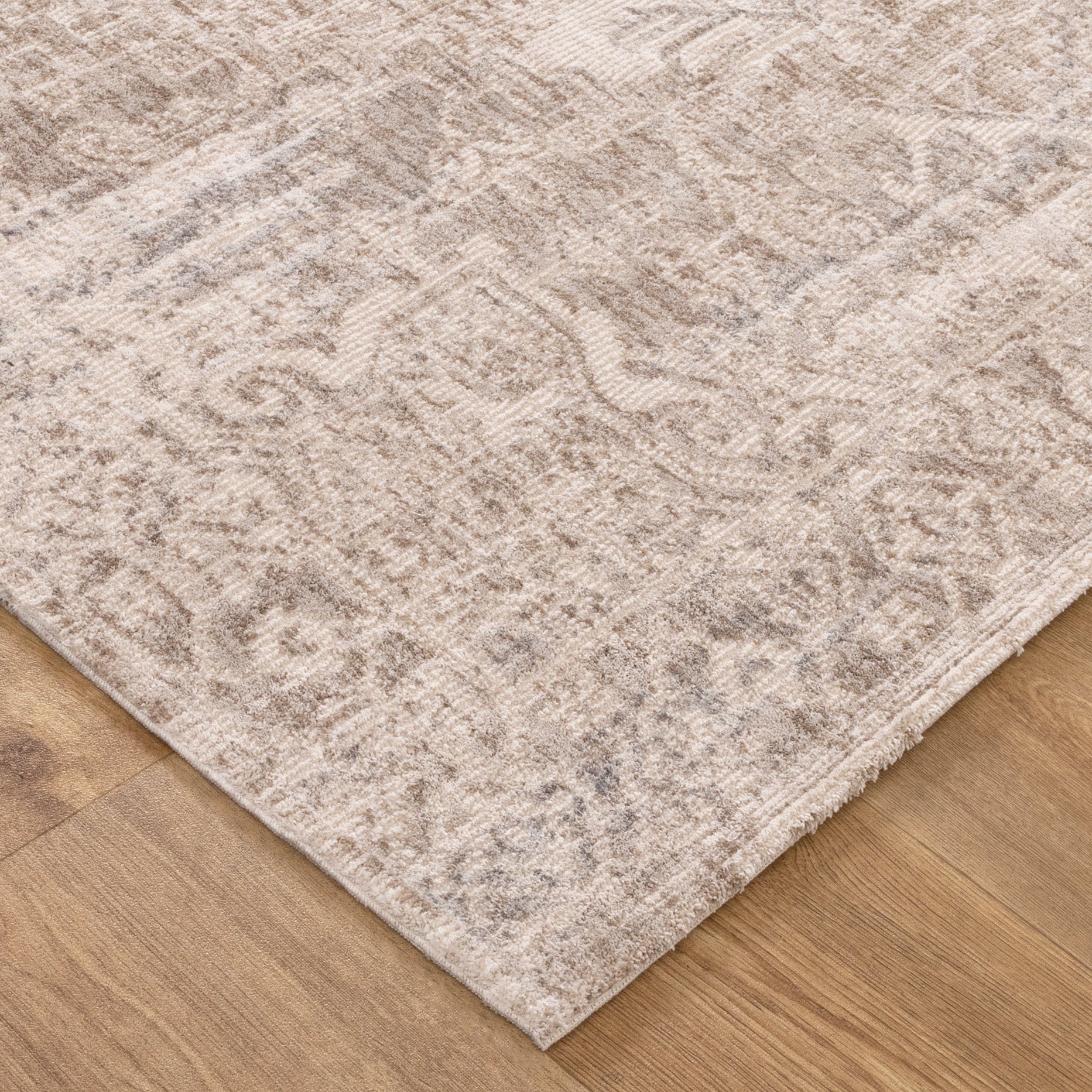 Solenne Beige & Blue Distressed Vintage Rug - S100.