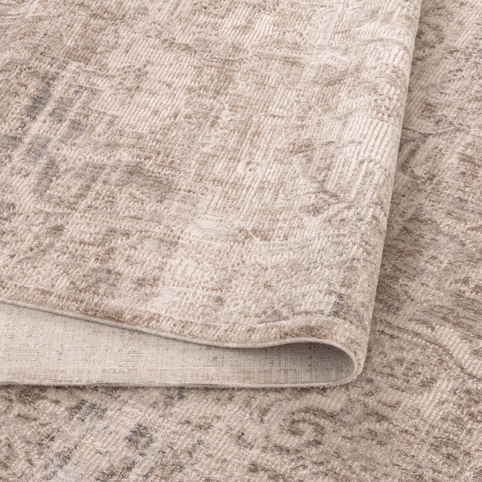 Solenne Beige & Blue Distressed Vintage Rug - S100.