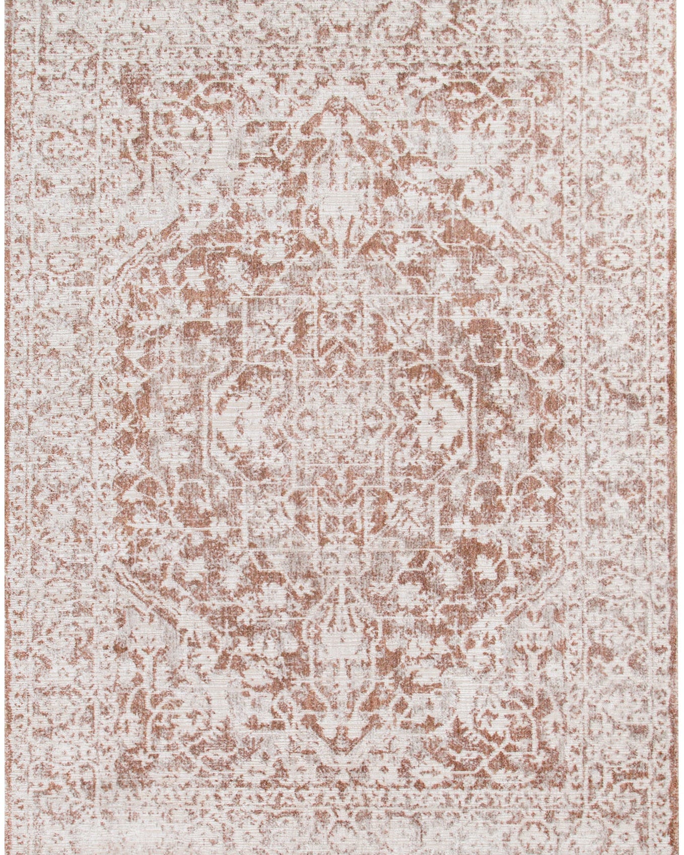 Solenne Beige & Rust Distressed Vintage Rug - S200 - Beige vintage rug from Vogue Rugs Australia