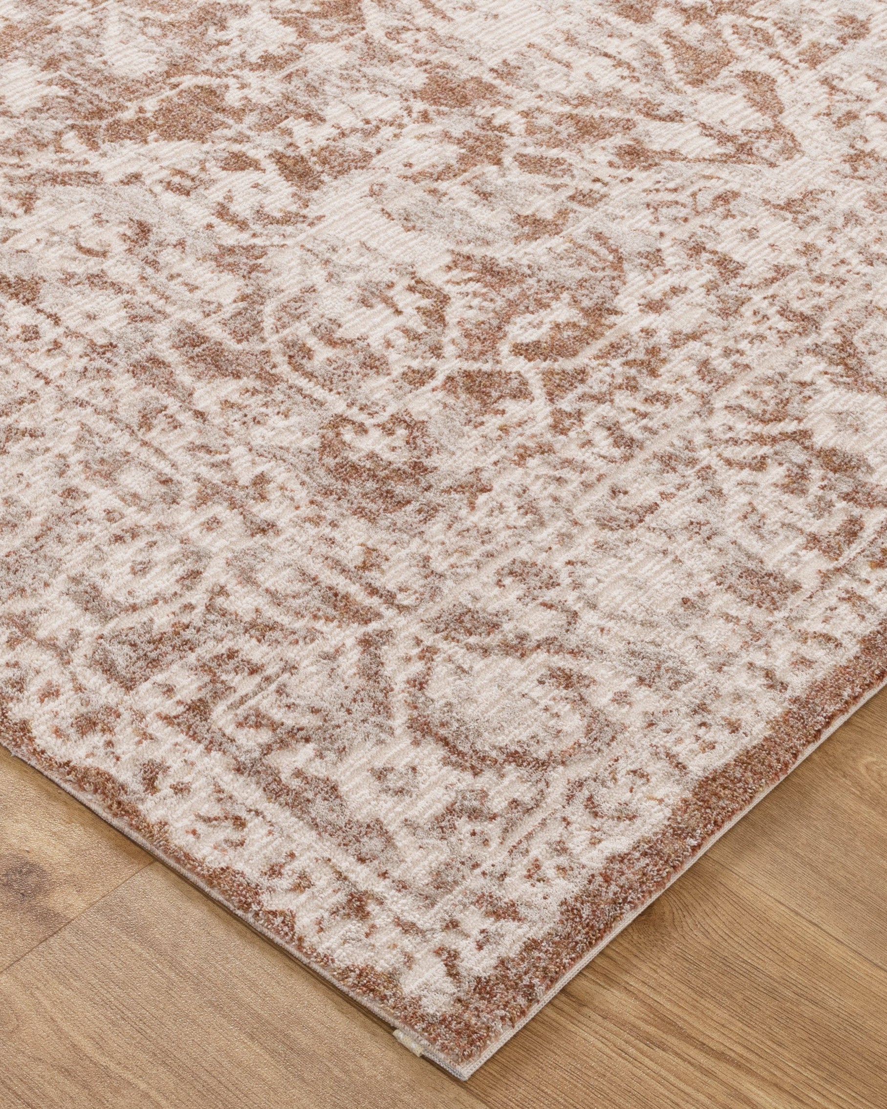 Solenne Beige & Rust Distressed Vintage Rug - S200 - Beige vintage rug from Vogue Rugs Australia