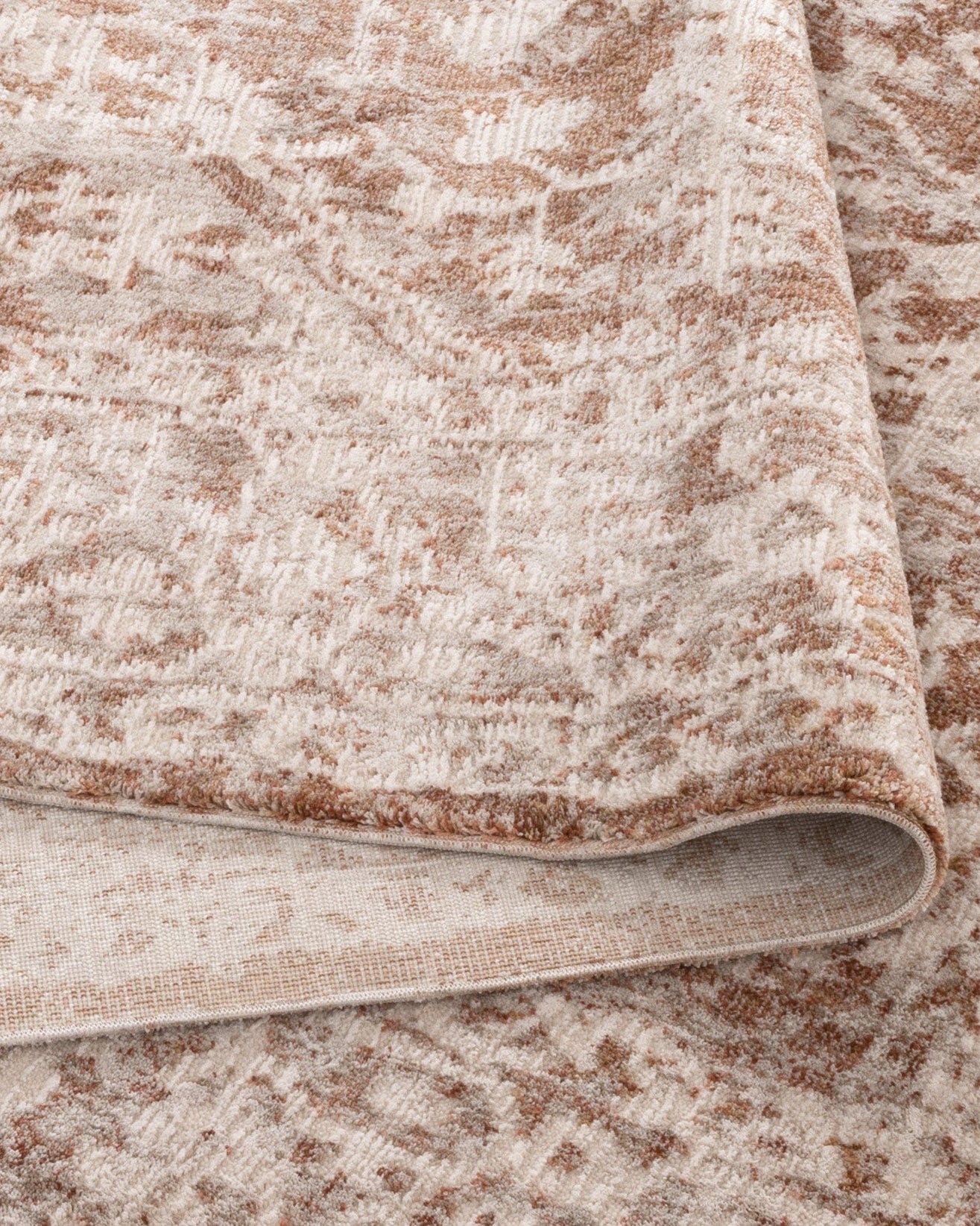 Solenne Beige & Rust Distressed Vintage Rug - S200 - Beige vintage rug from Vogue Rugs Australia
