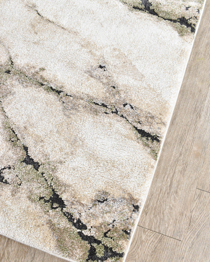 Sofia Sagefrost Runner - Black modern rug from Vogue Rugs Australia