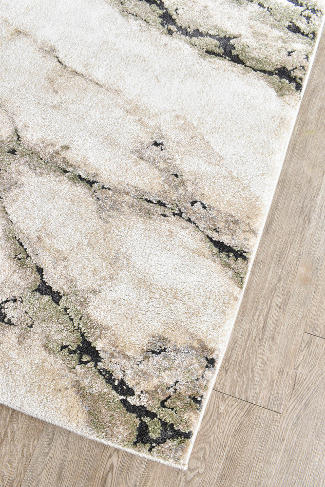 Sofia Sagefrost Runner - Black modern rug from Vogue Rugs Australia