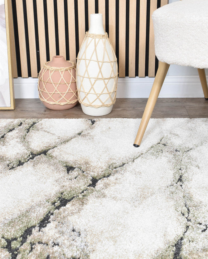 Sofia Sagefrost Runner - Black modern rug from Vogue Rugs Australia