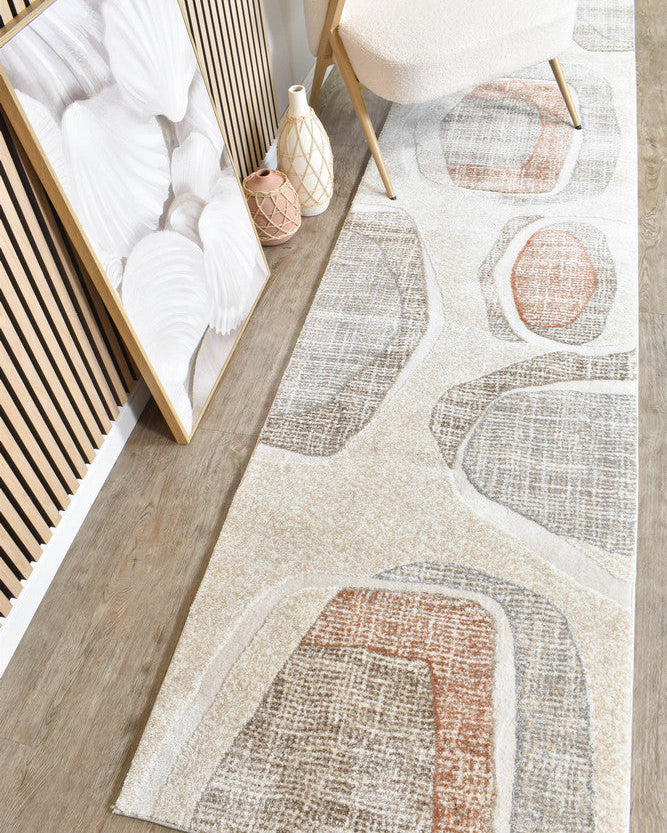 Sofia Urban Drift Runner - Beige modern rug from Vogue Rugs Australia