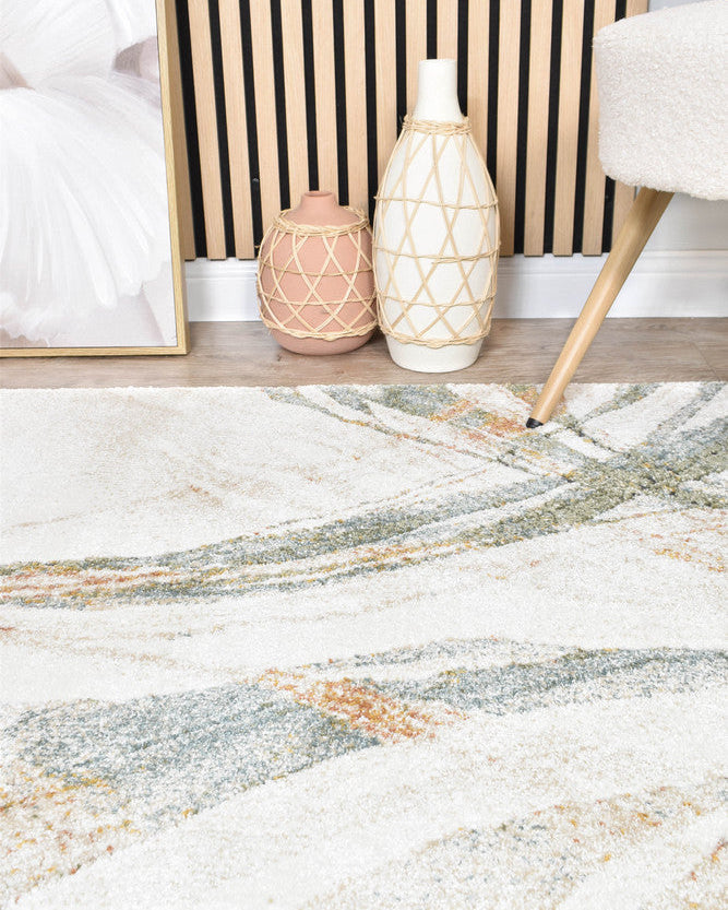Sofia Emerald Runner - Cream modern rug from Vogue Rugs Australia
