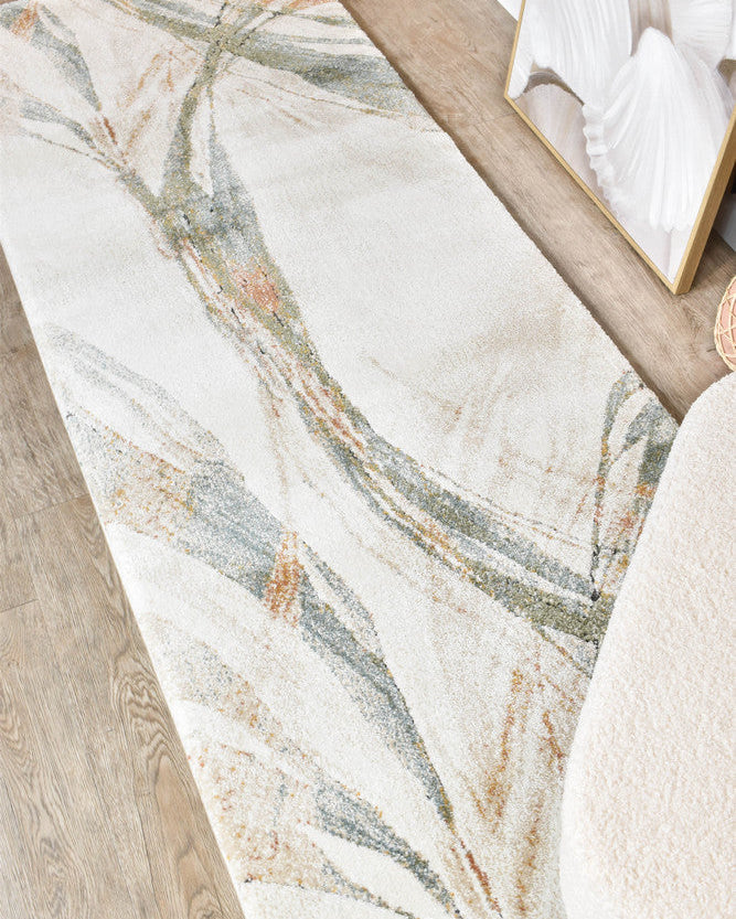 Sofia Emerald Runner - Cream modern rug from Vogue Rugs Australia
