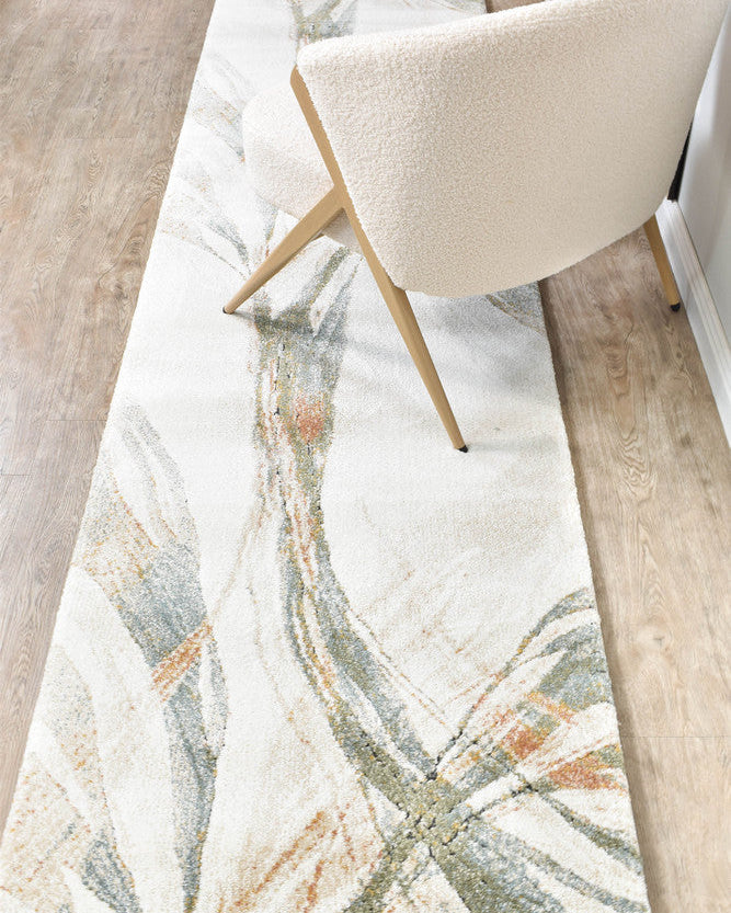 Sofia Emerald Runner - Cream modern rug from Vogue Rugs Australia