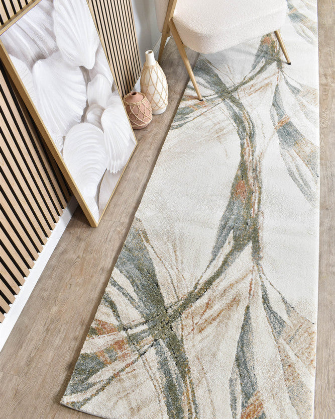 Sofia Emerald Runner - Cream modern rug from Vogue Rugs Australia