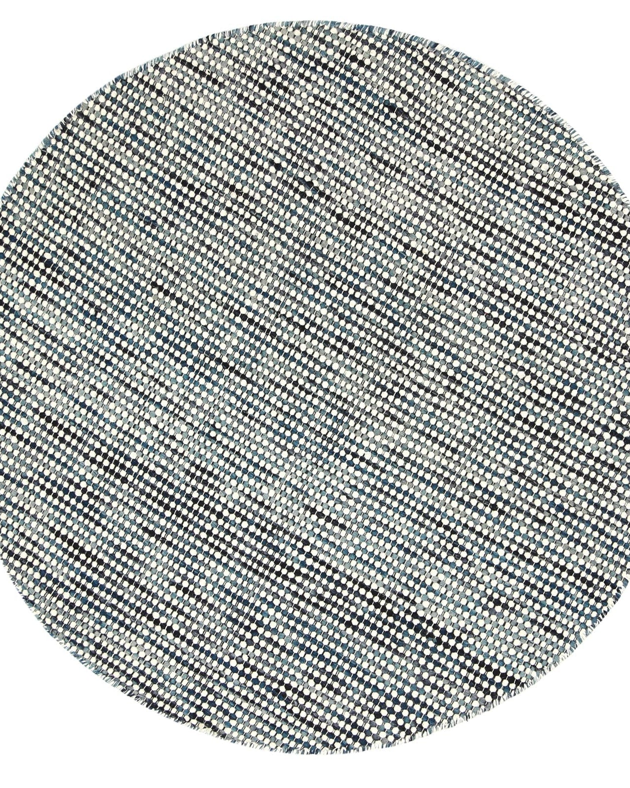 Scandi Teal Reversible Wool Round Rug