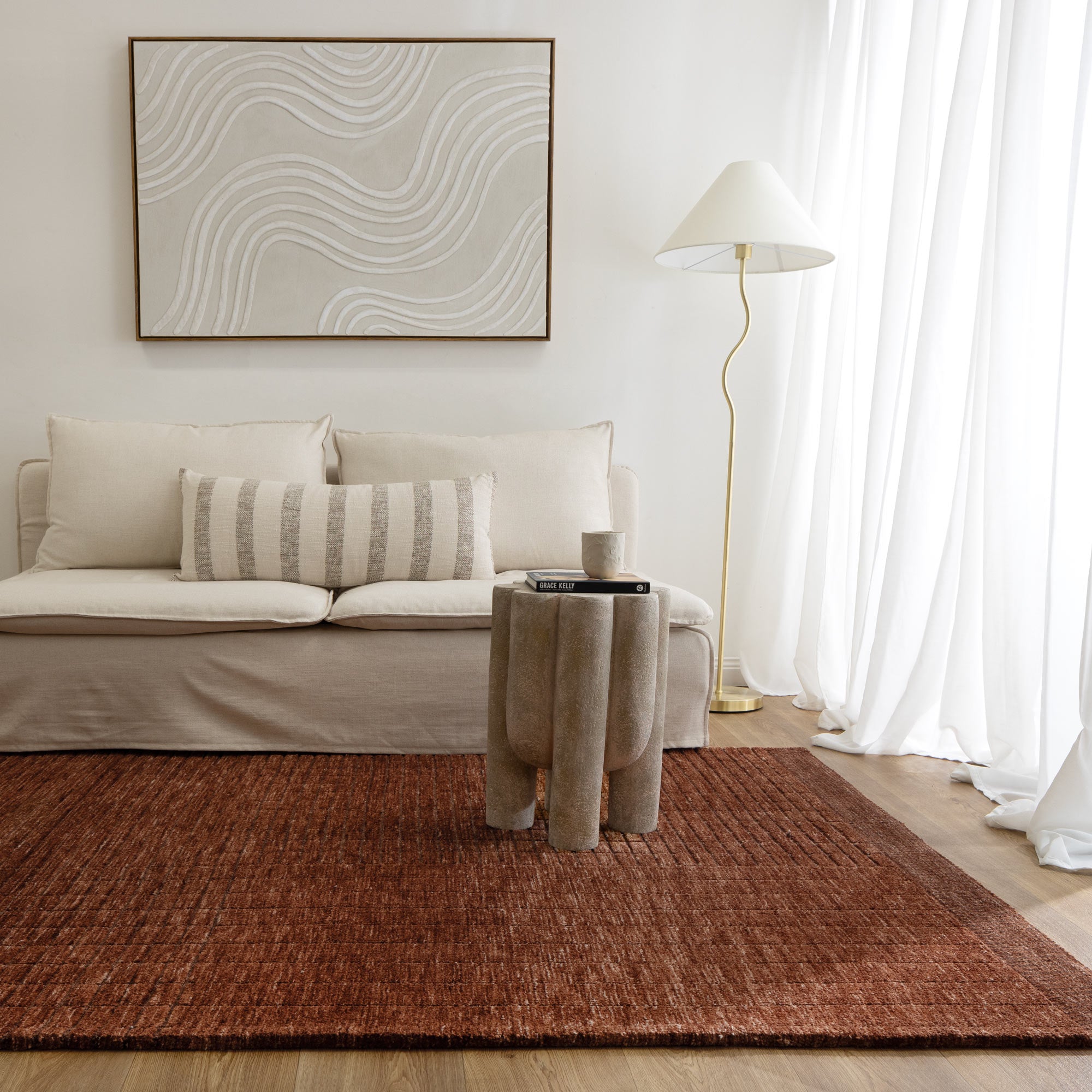 Canyon Terracotta Carved Rug - CANYON01 - Terracotta area rug rug from Vogue Rugs Australia