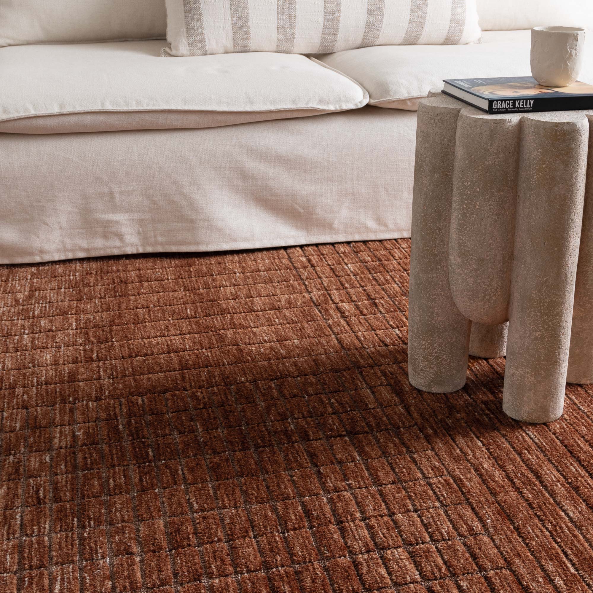 Canyon Terracotta Carved Rug - CANYON01 - Terracotta area rug rug from Vogue Rugs Australia