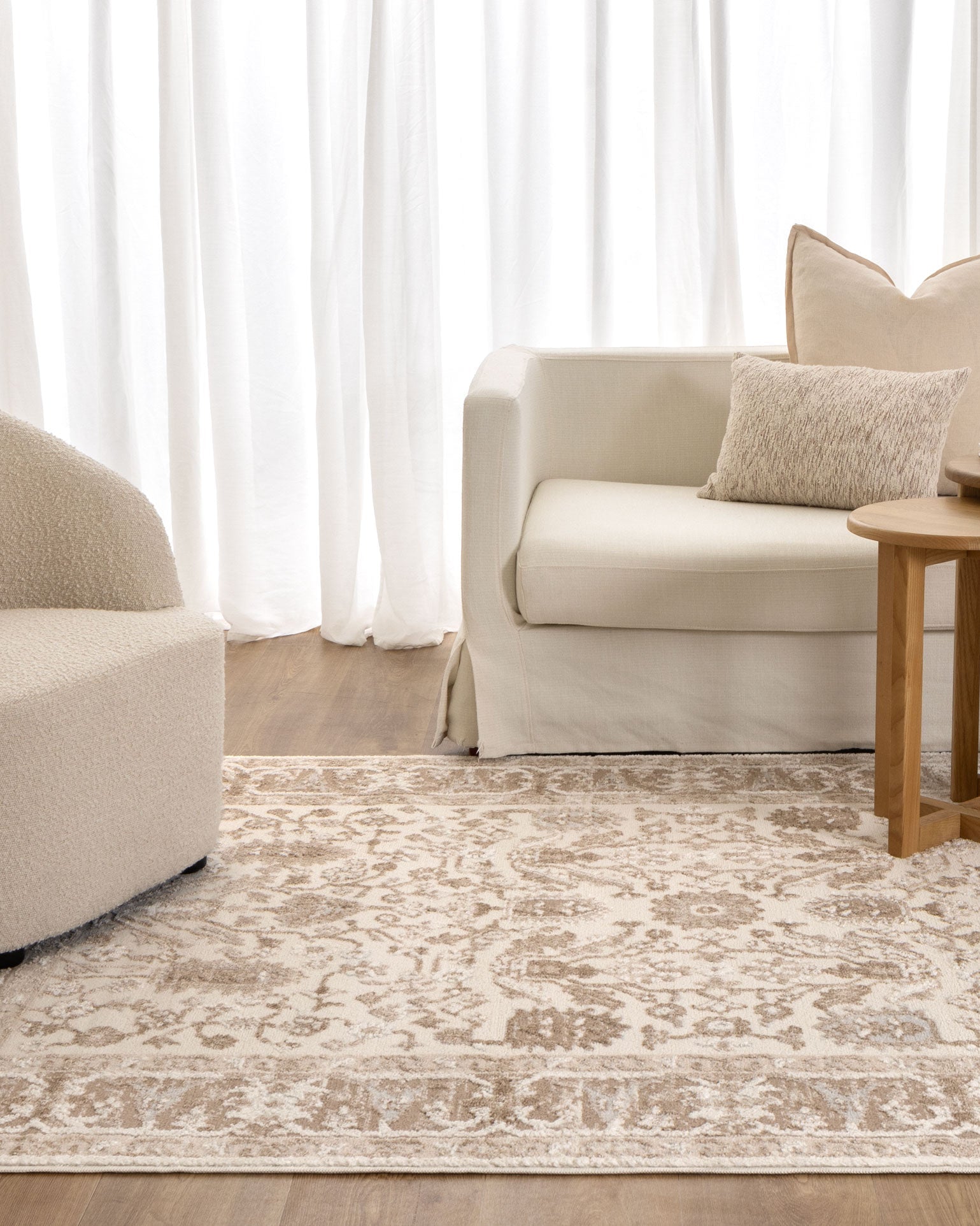 Sierra Oriental Border Beige Rug - Beige area rug rug from Vogue Rugs Australia