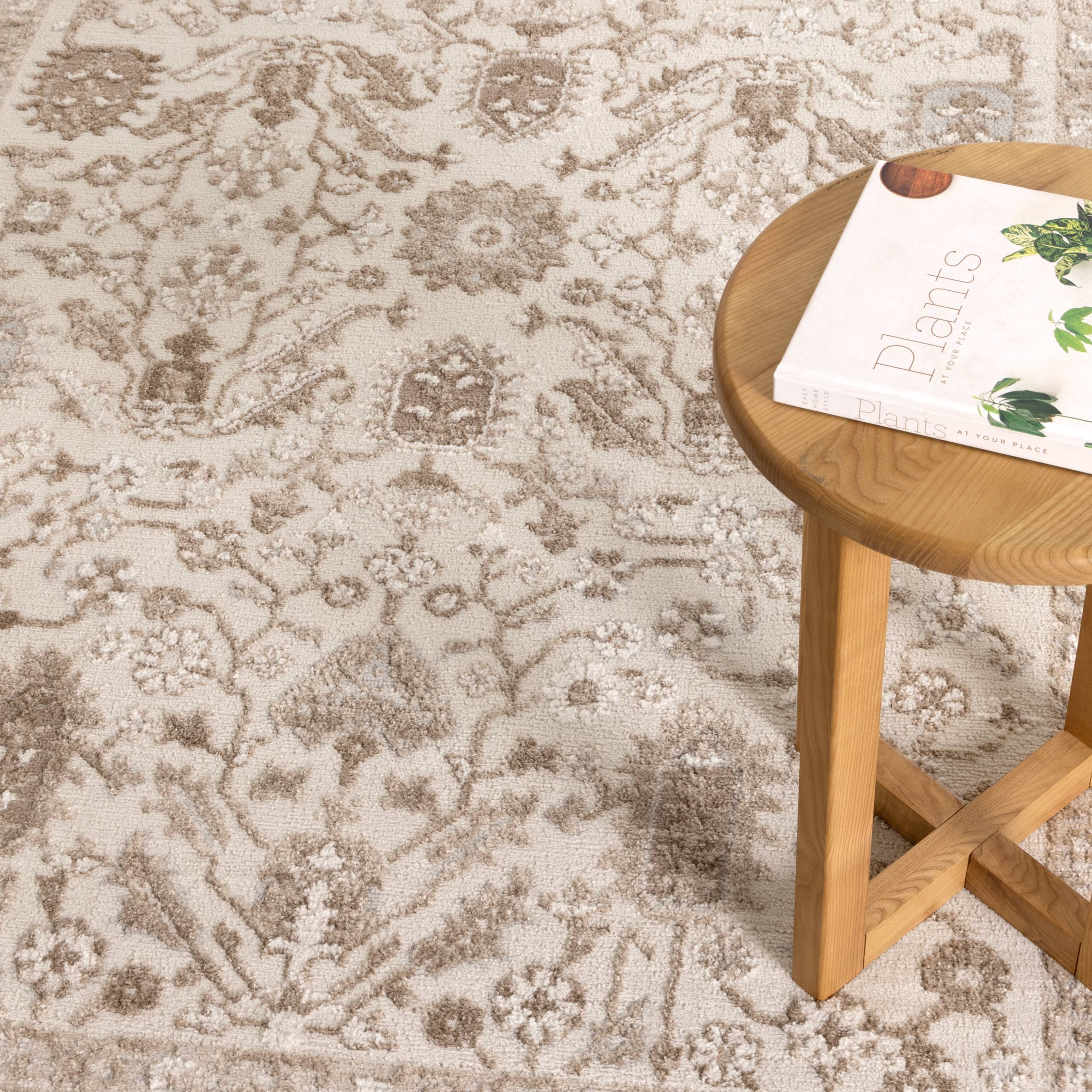 Sierra Oriental Border Beige Rug - Beige area rug rug from Vogue Rugs Australia