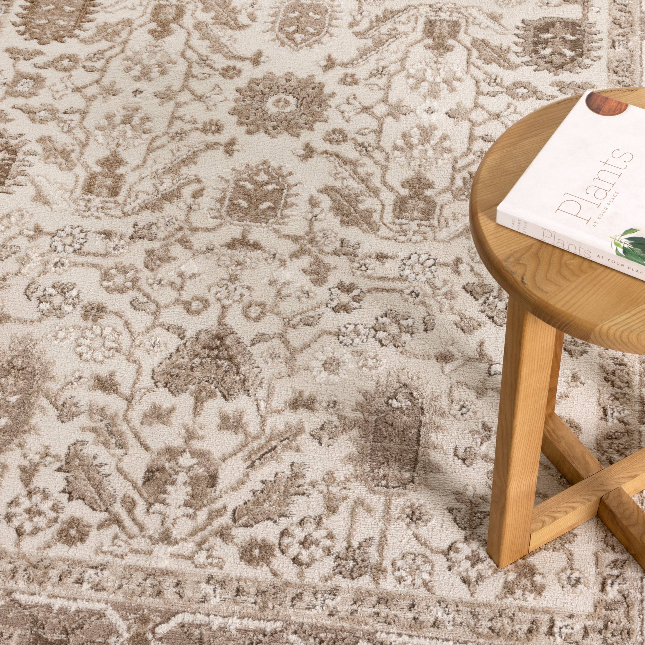 Sierra Oriental Border Brown Rug - Brown area rug rug from Vogue Rugs Australia
