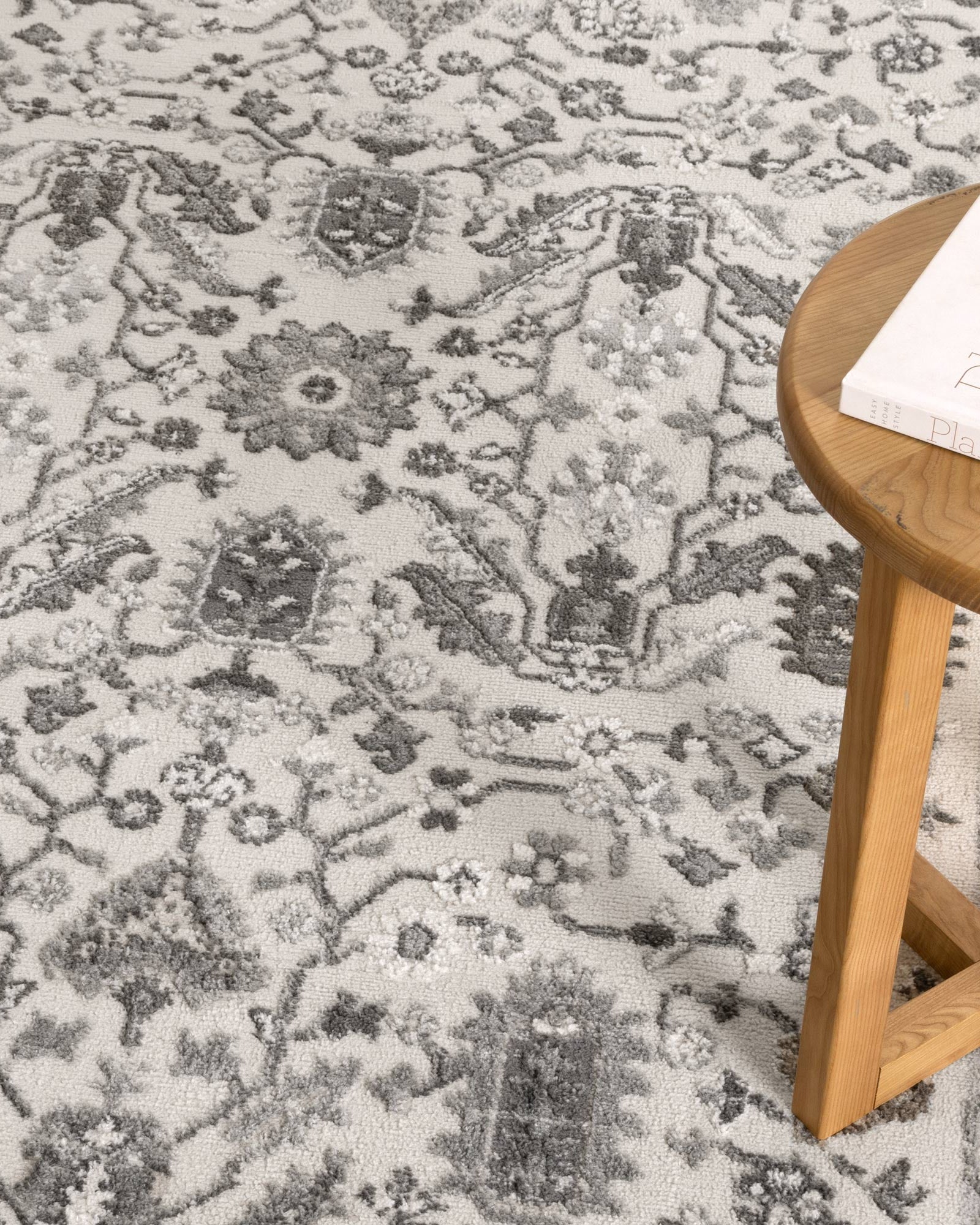 Sierra Oriental Border Grey Rug - Grey area rug rug from Vogue Rugs Australia