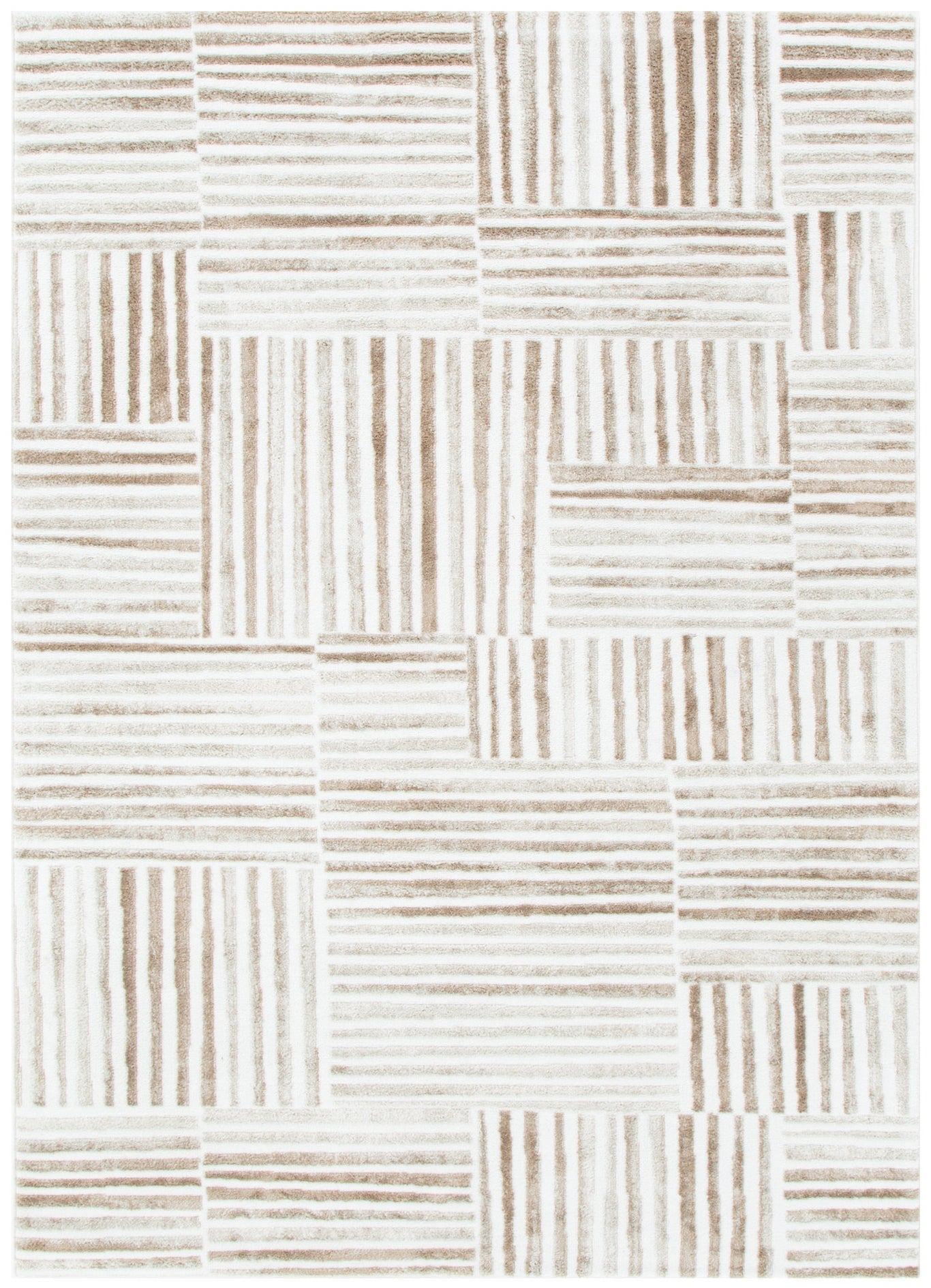 Wellington Geometric Lines Brown Rug - W001.