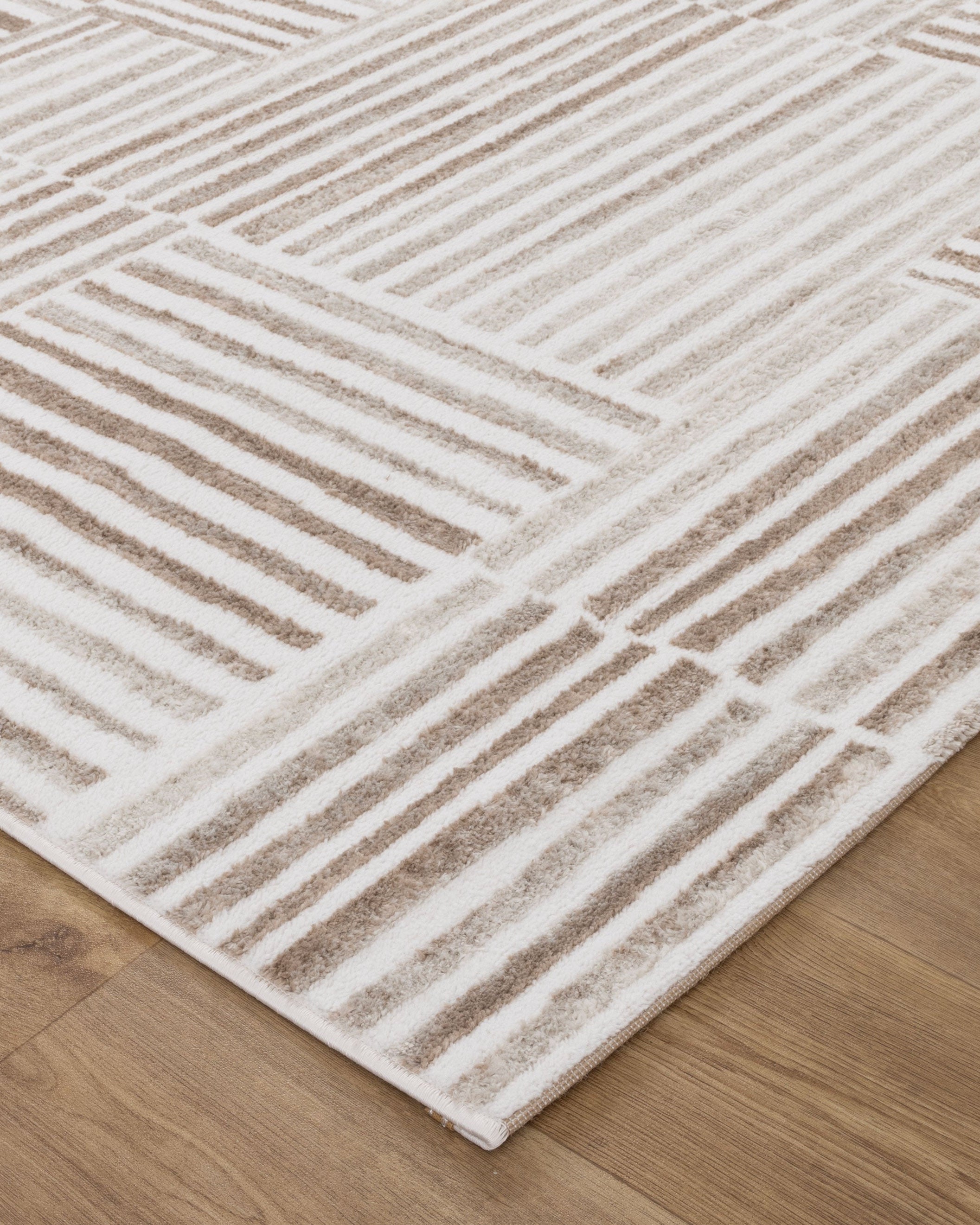 Wellington Geometric Lines Brown Rug - W001 - Brown area rug rug from Vogue Rugs Australia