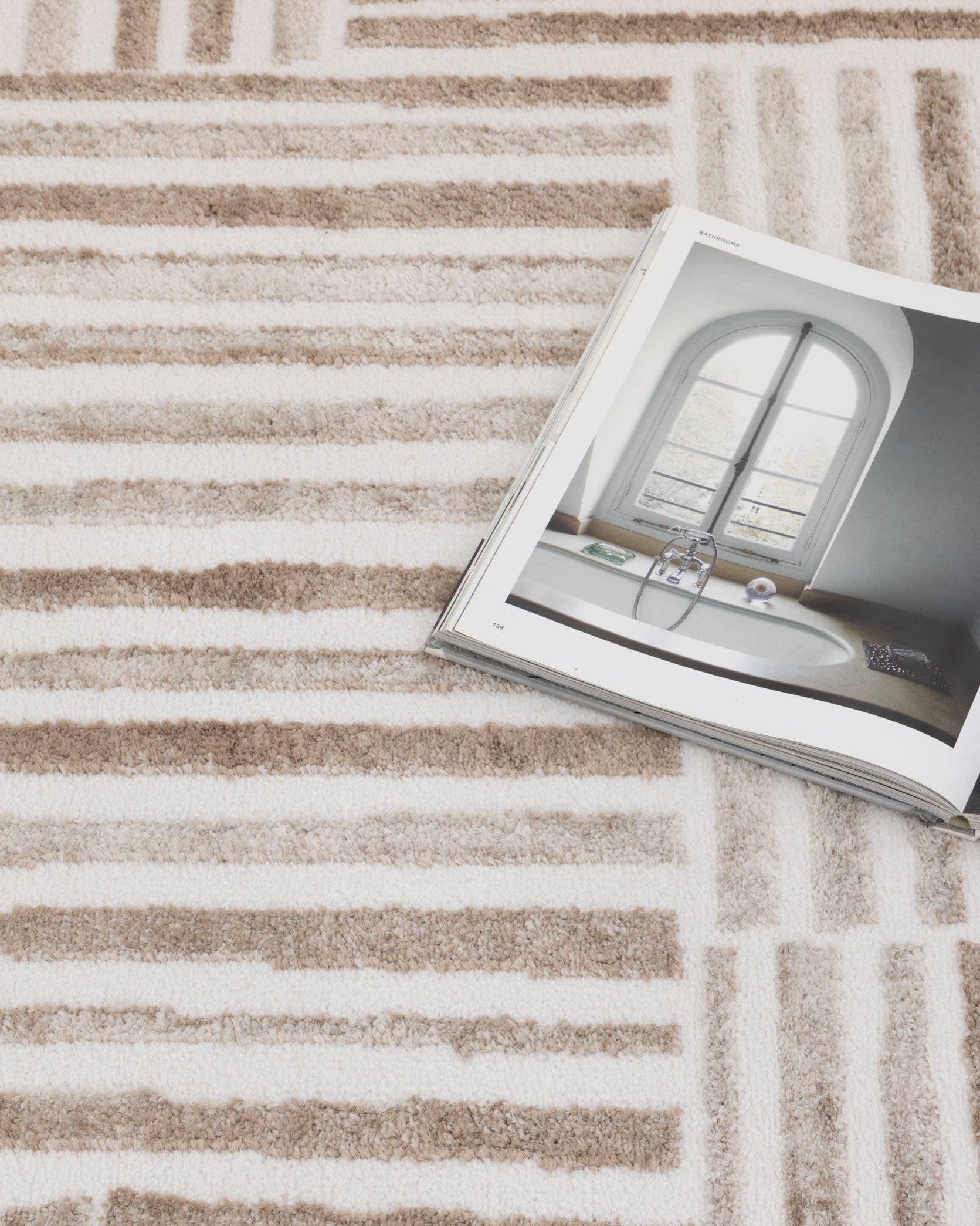 Wellington Geometric Lines Brown Rug - W001 - Brown area rug rug from Vogue Rugs Australia