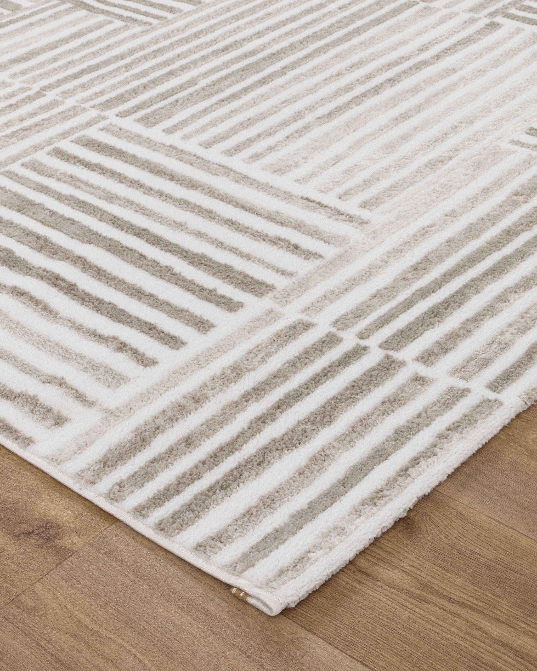 Wellington Geometric Lines Beige Rug - W003 - Beige area rug rug from Vogue Rugs Australia