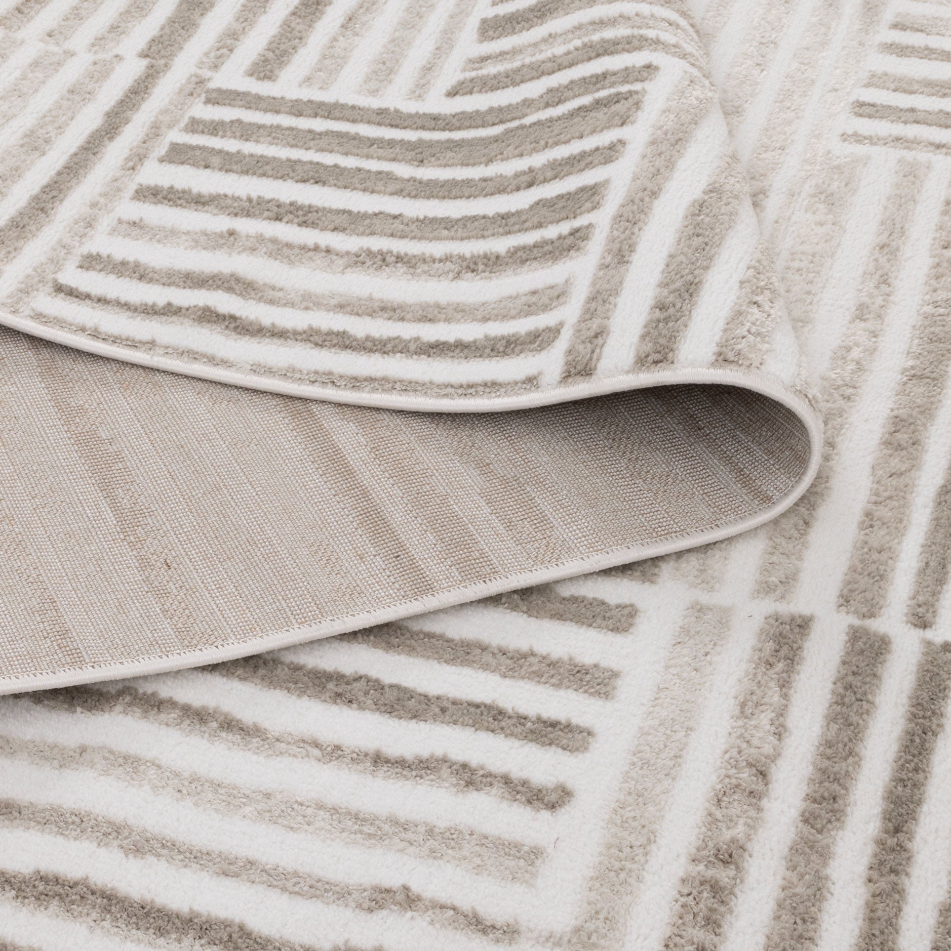 Wellington Geometric Lines Beige Rug - W003.
