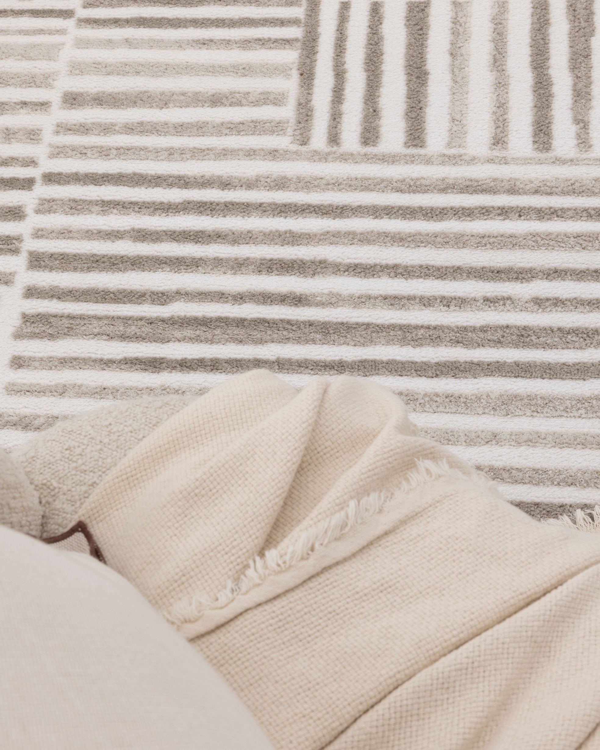 Wellington Geometric Lines Beige Rug - W003 - Beige area rug rug from Vogue Rugs Australia