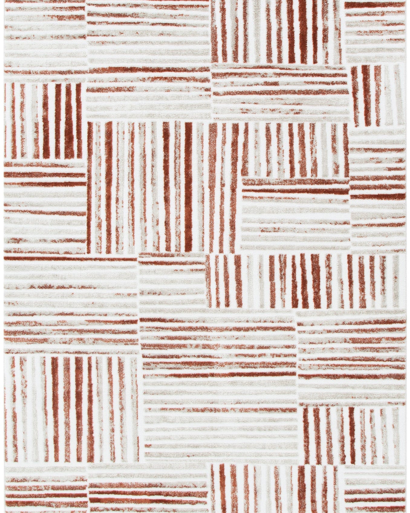 Wellington Geometric Lines Rust Rug - W004 - Rust area rug rug from Vogue Rugs Australia