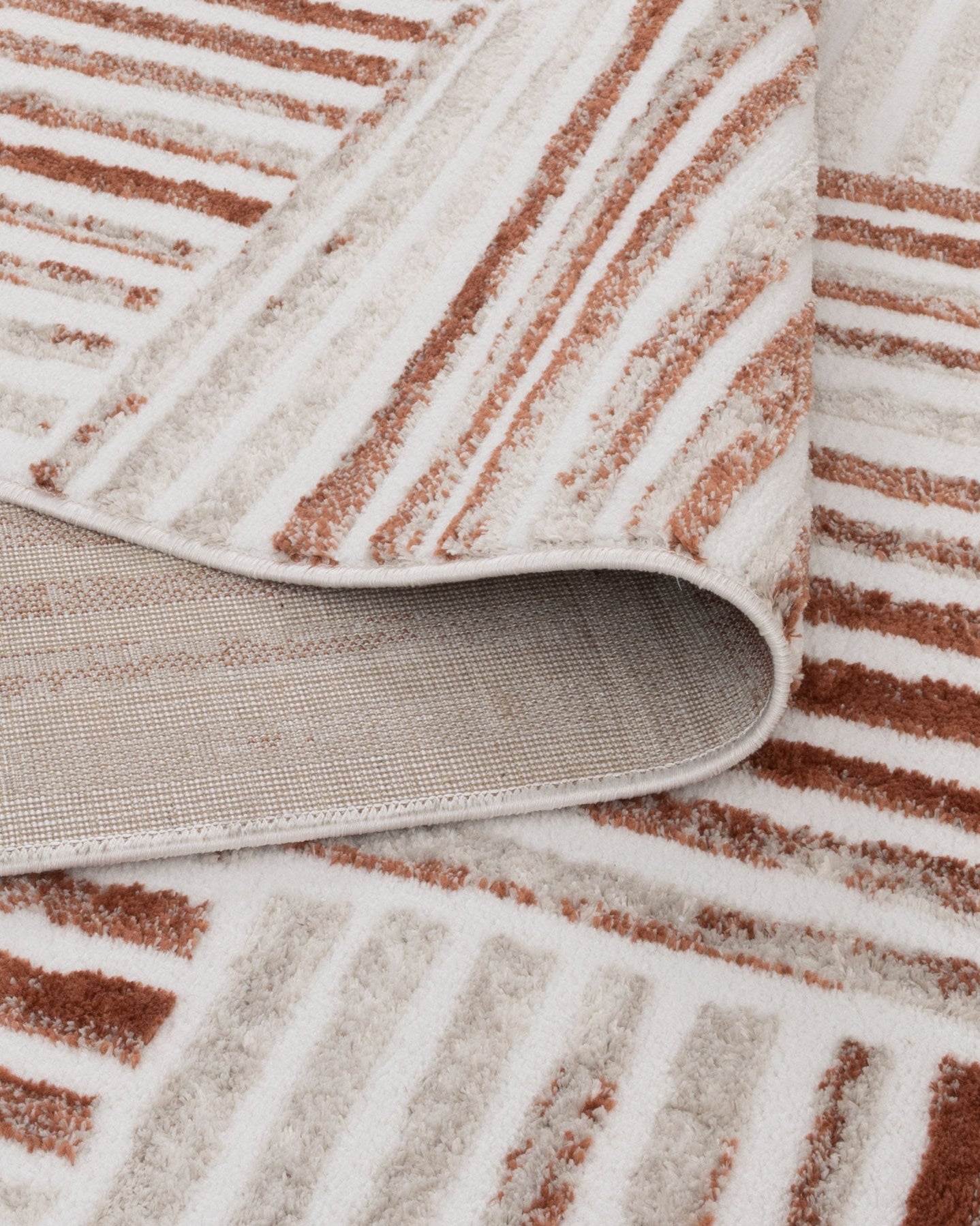 Wellington Geometric Lines Rust Rug - W004 - Rust area rug rug from Vogue Rugs Australia