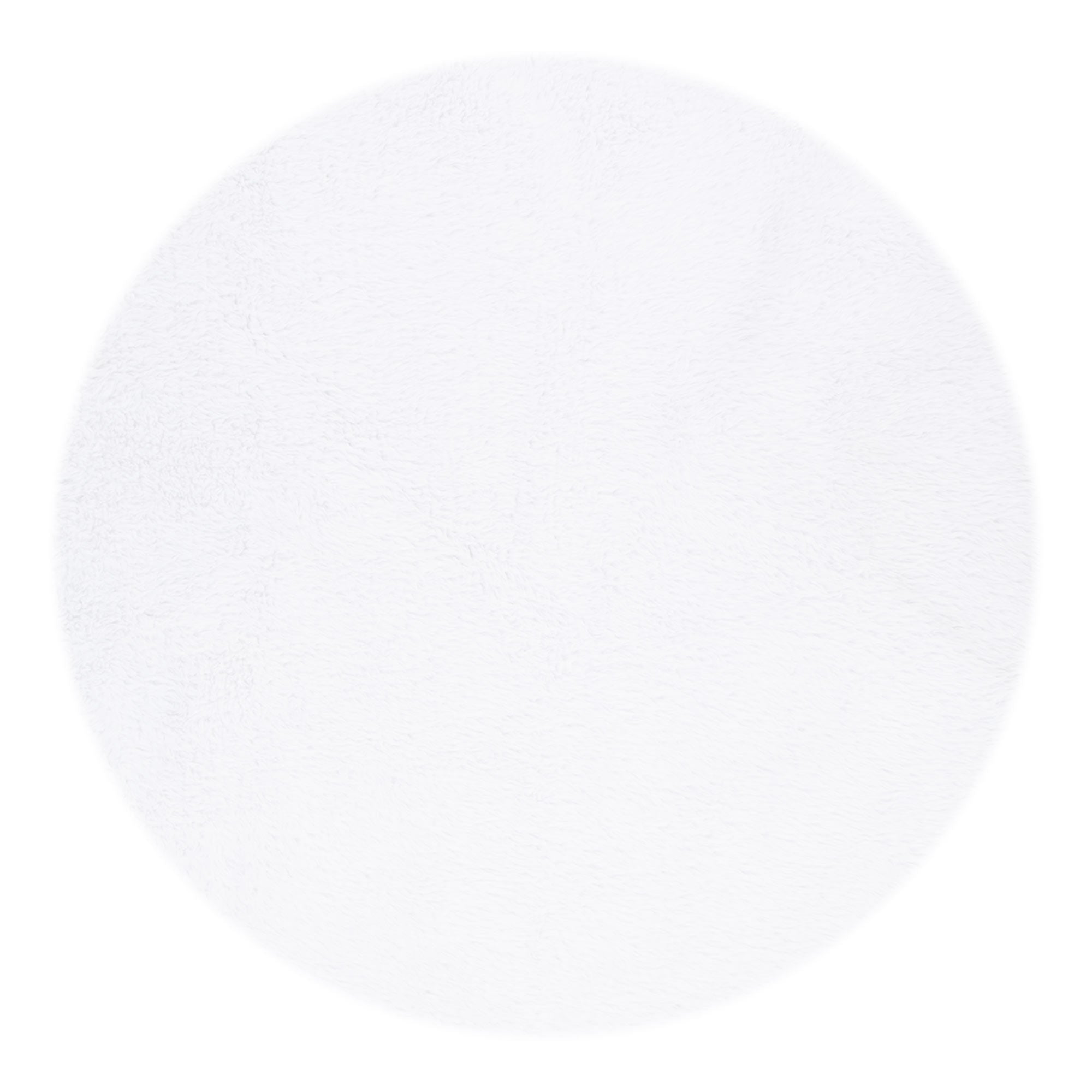 Lyla Machine Washable Shaggy White Round Rug.