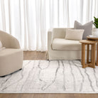 Sierra Abstract Silver Lines Rug.