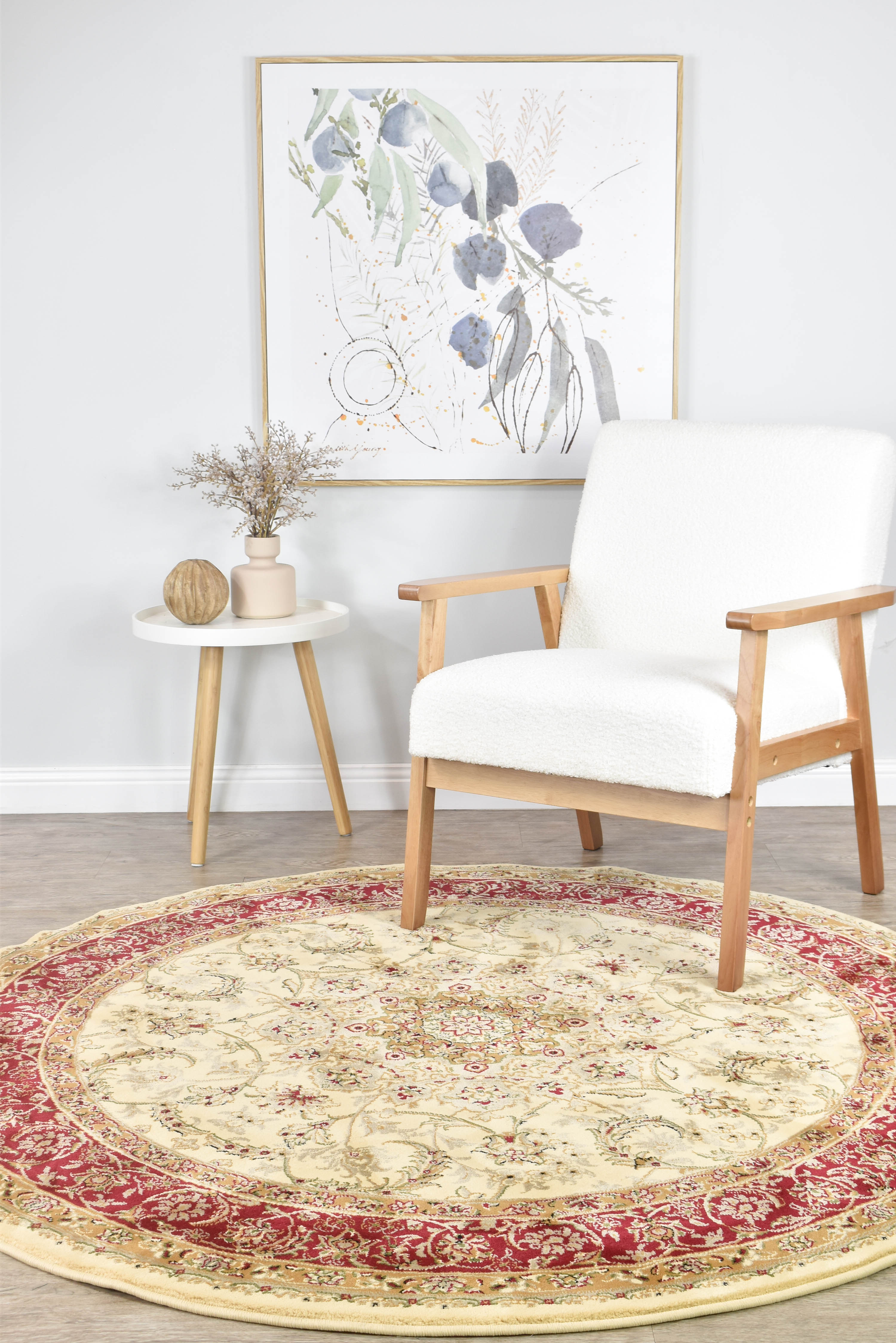 Adelaide 15 Cream Red - Cream traditional rug from Vogue Rugs Australia