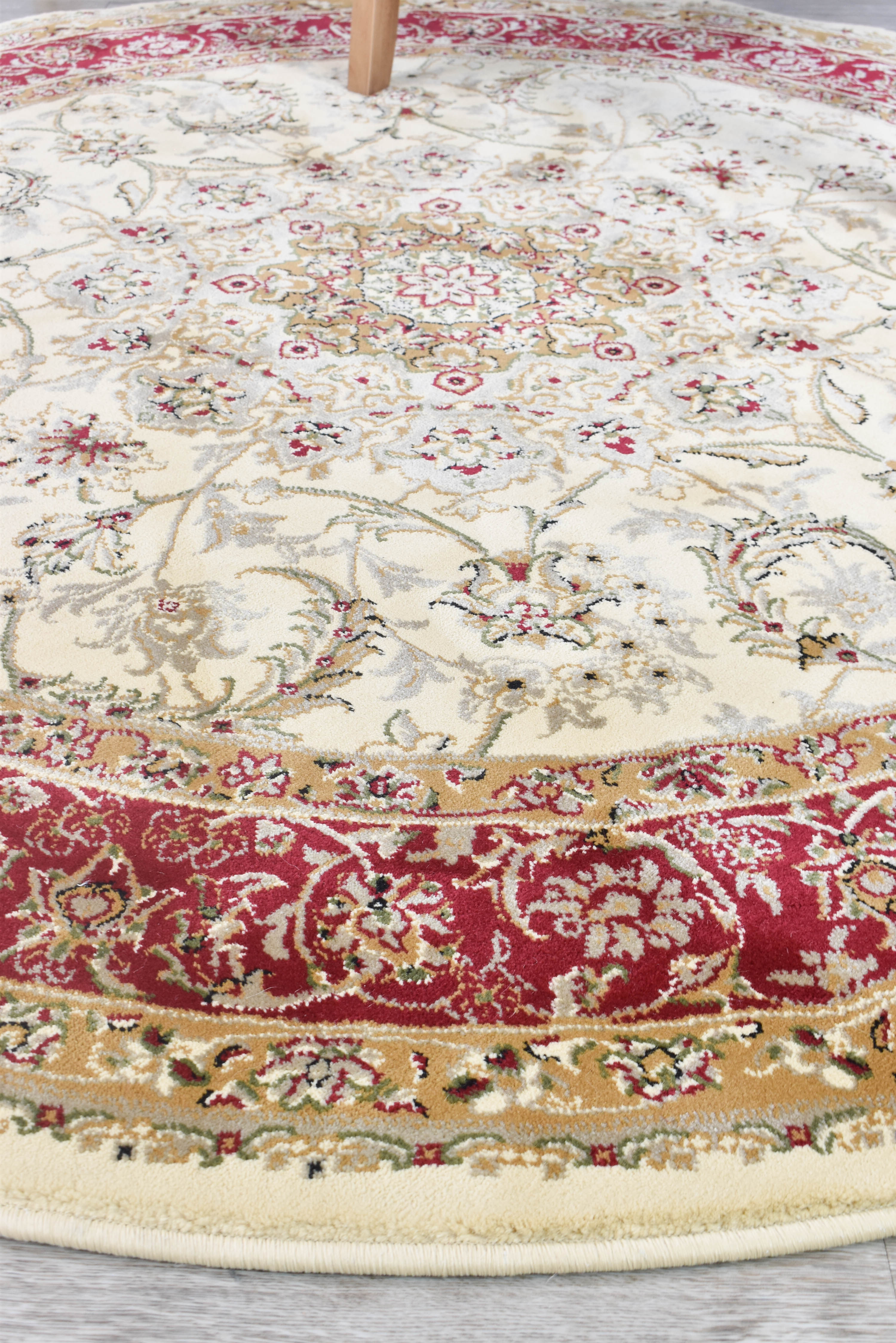 Adelaide Round 15 Cream Red - Cream traditional rug from Vogue Rugs Australia