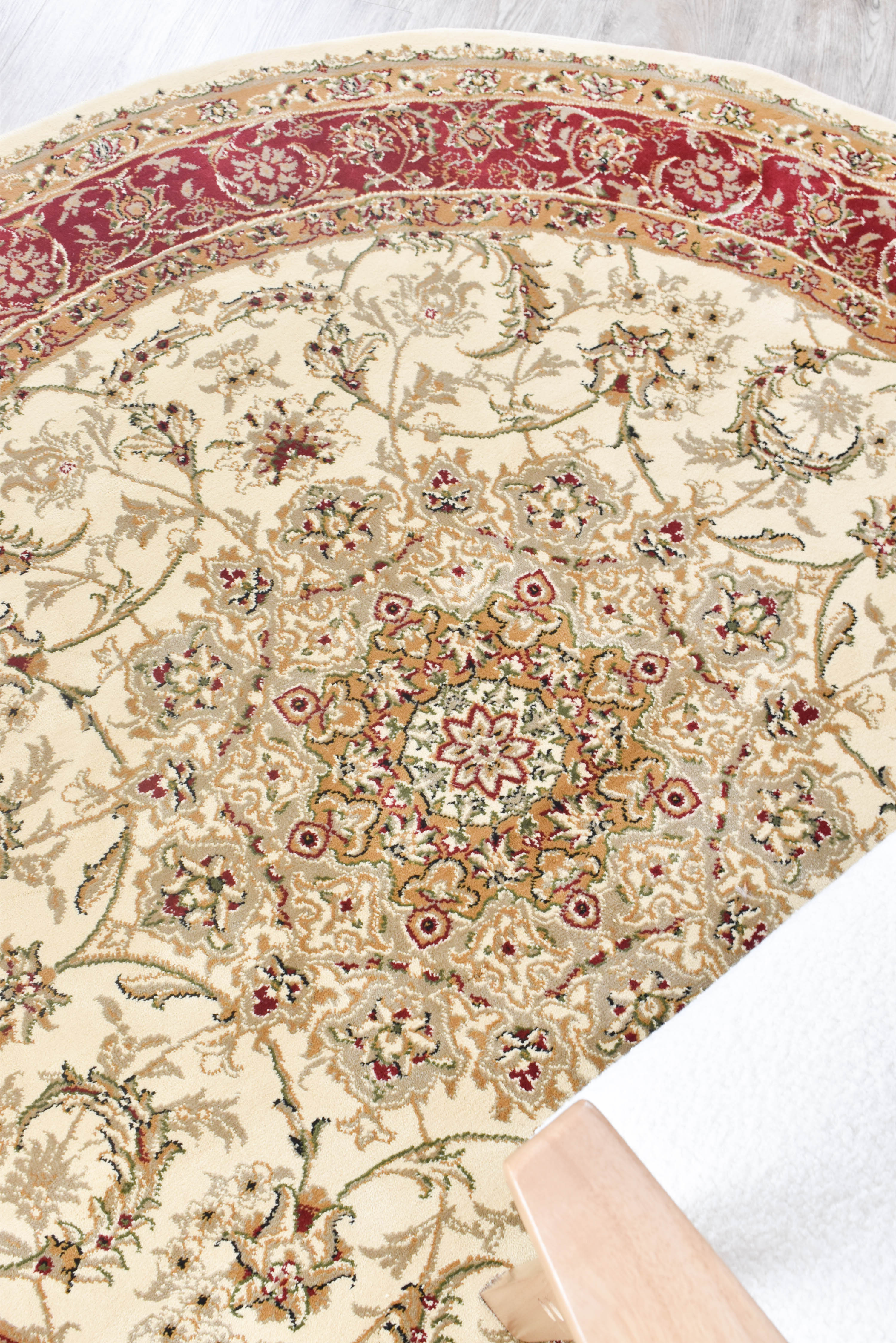 Adelaide Round 15 Cream Red - Cream traditional rug from Vogue Rugs Australia