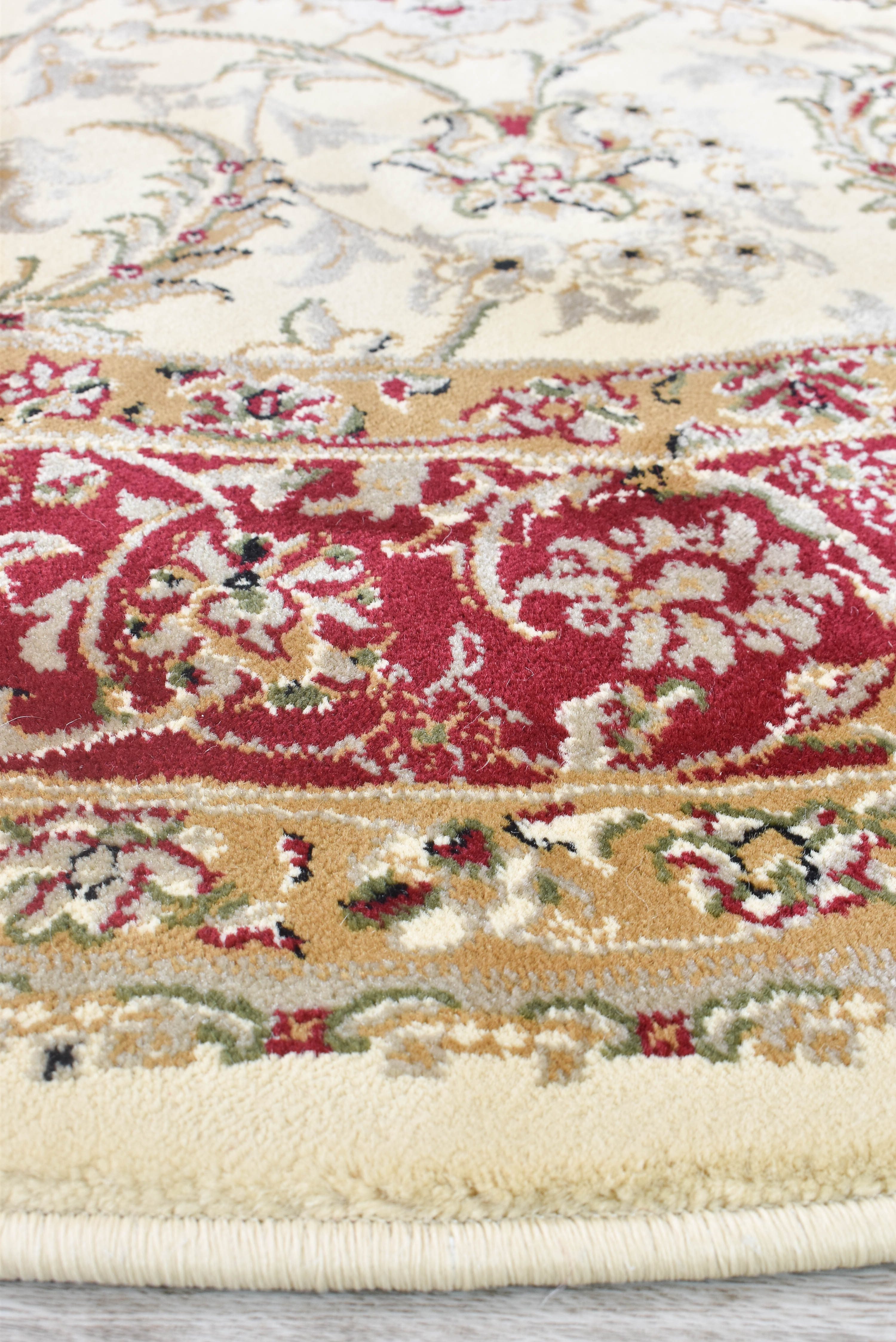 Adelaide Round 15 Cream Red - Cream traditional rug from Vogue Rugs Australia