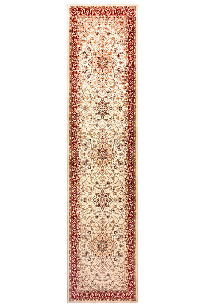 Adelaide 15 Cream Red - Cream traditional rug from Vogue Rugs Australia