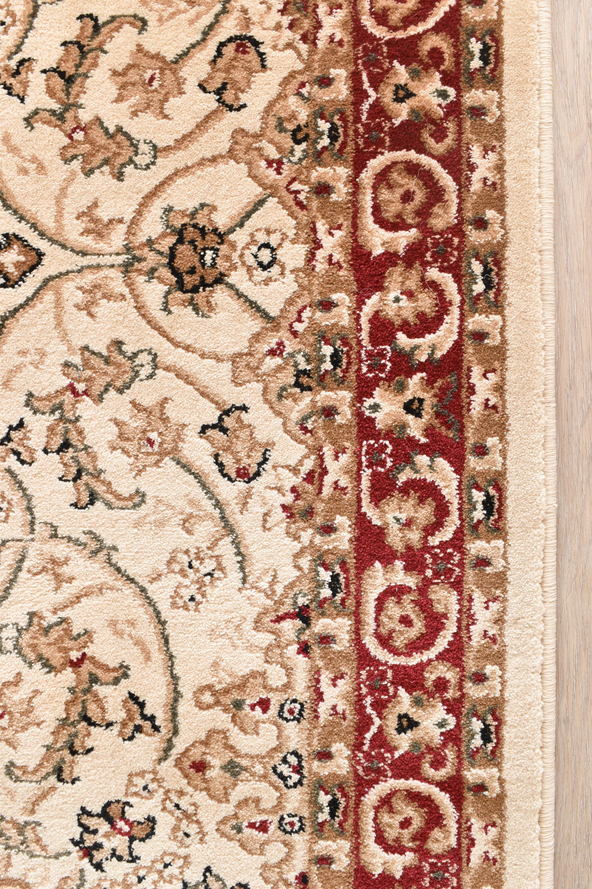 Adelaide 15 Cream Red Runner - Cream traditional rug from Vogue Rugs Australia