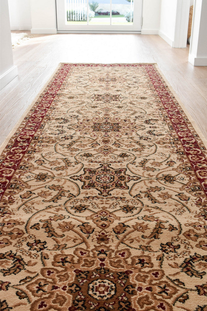 Adelaide 15 Cream Red - Cream traditional rug from Vogue Rugs Australia