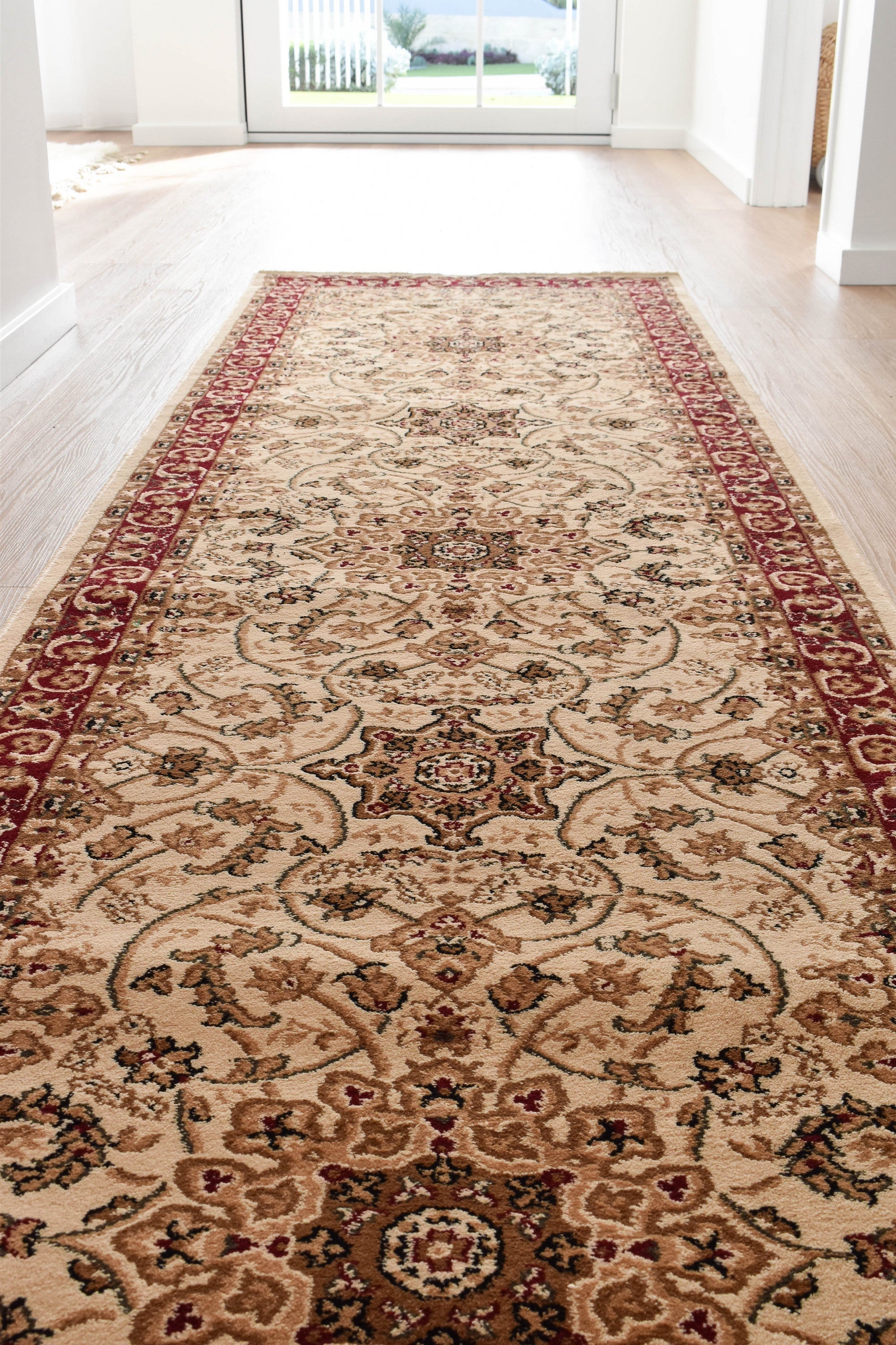 Adelaide 15 Cream Red Runner - Cream traditional rug from Vogue Rugs Australia