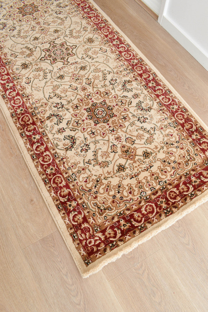 Adelaide 15 Cream Red - Cream traditional rug from Vogue Rugs Australia