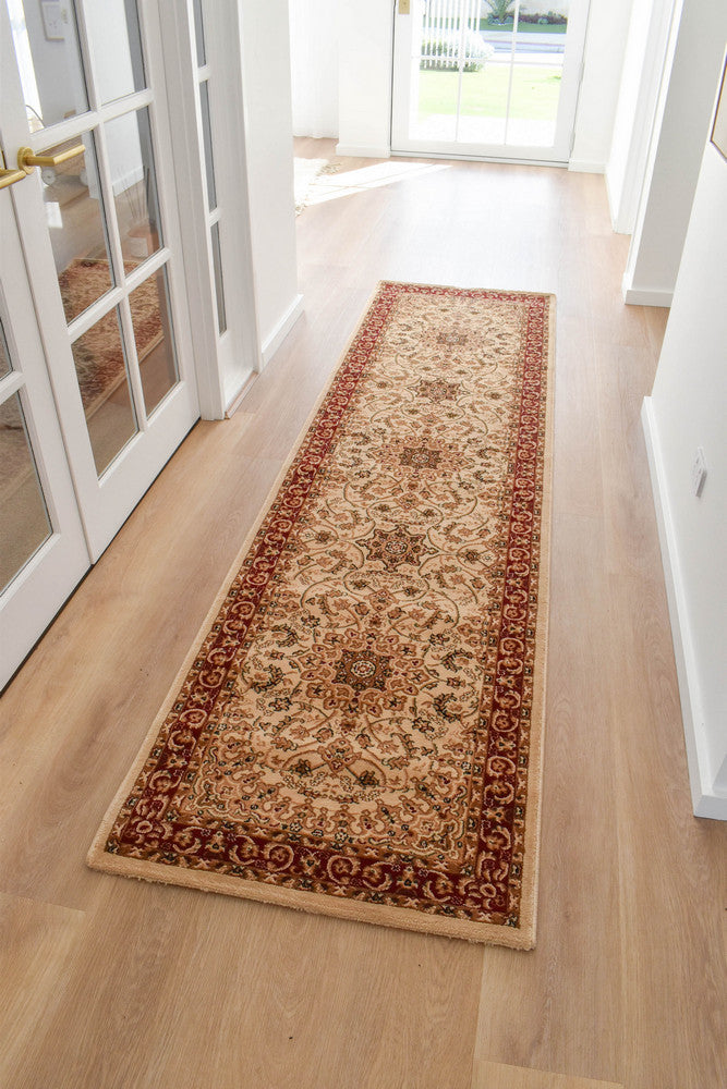 Adelaide 15 Cream Red - Cream traditional rug from Vogue Rugs Australia
