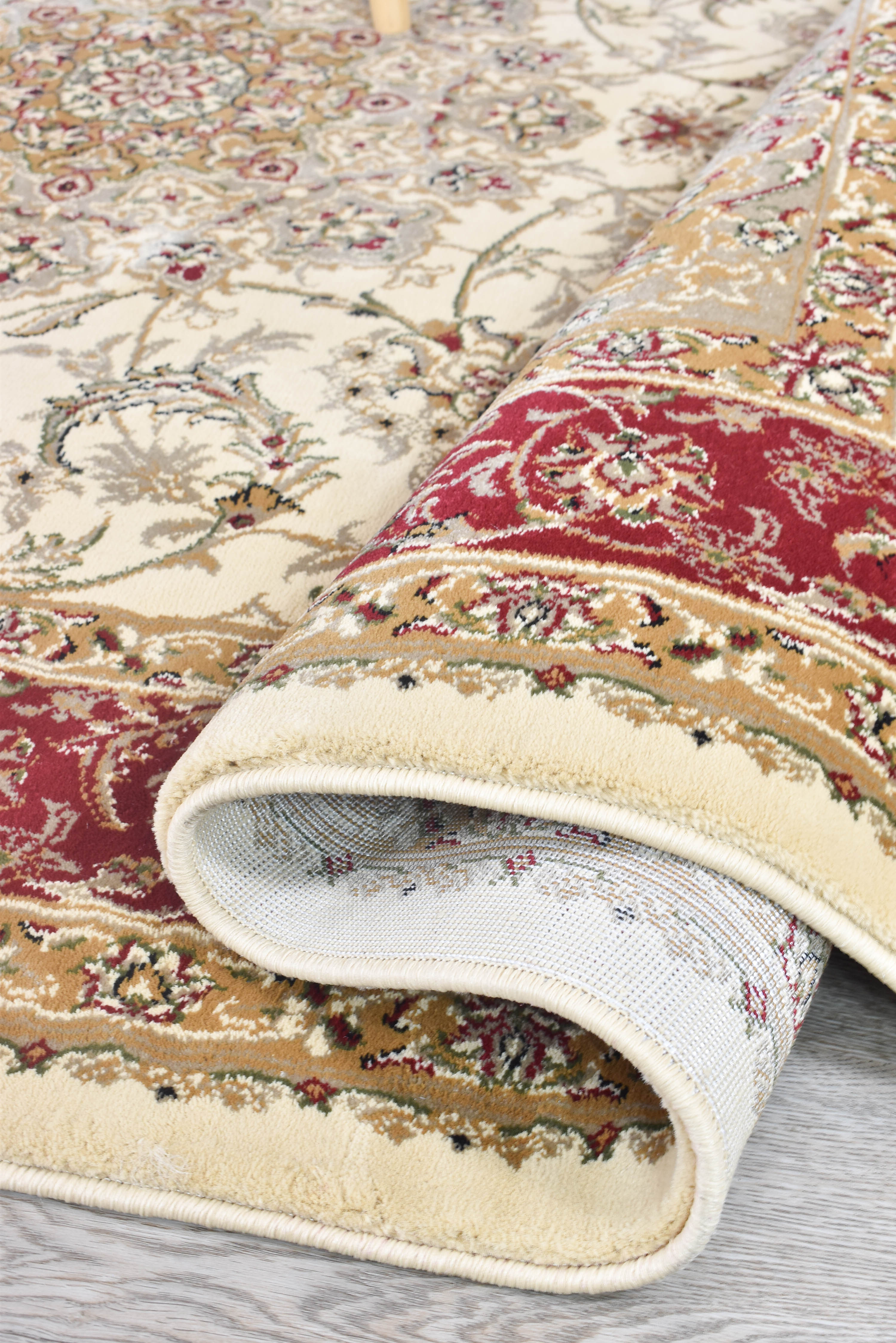 Adelaide 15 Cream Red - Cream traditional rug from Vogue Rugs Australia