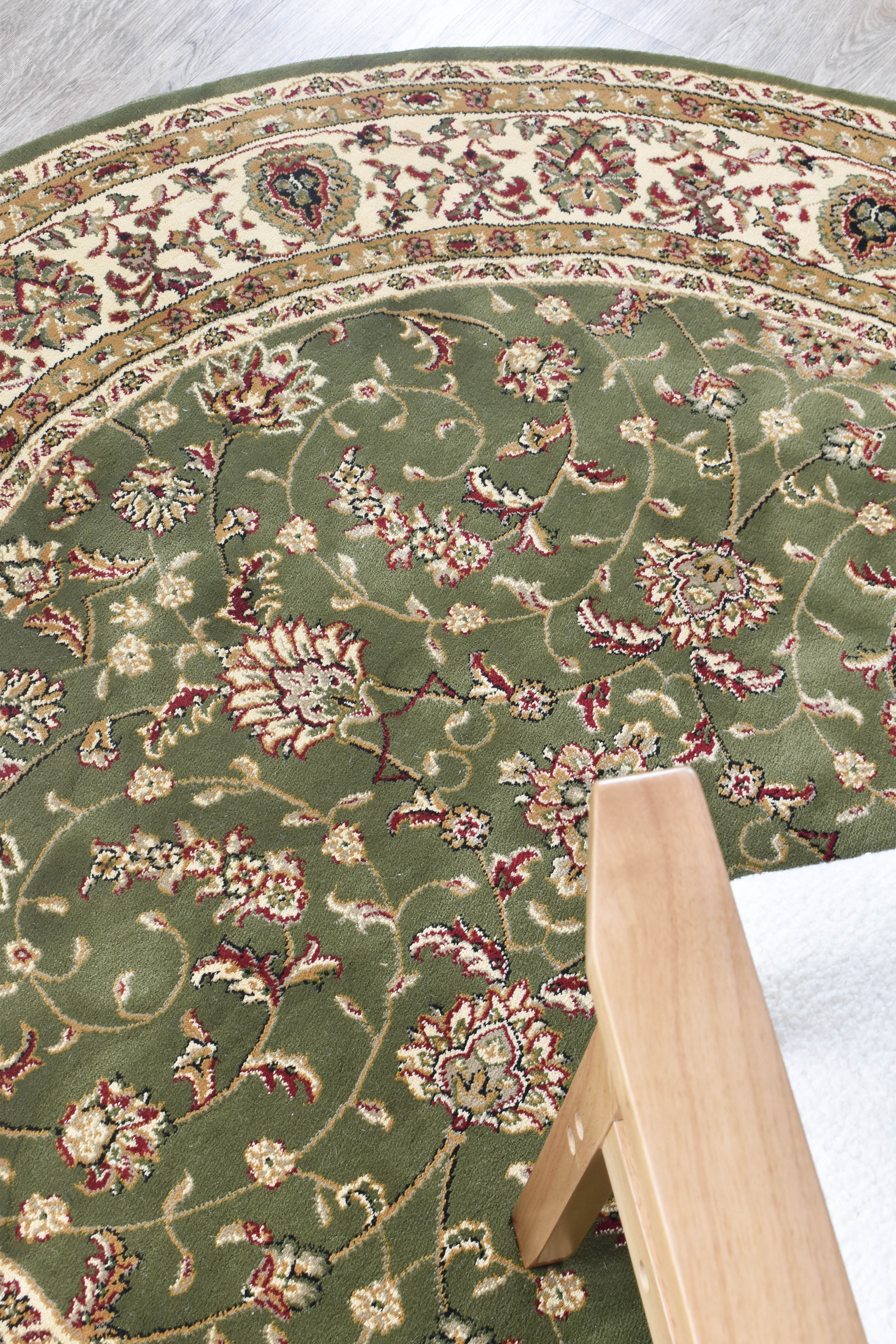 Adelaide 79 Green - Cream traditional rug from Vogue Rugs Australia