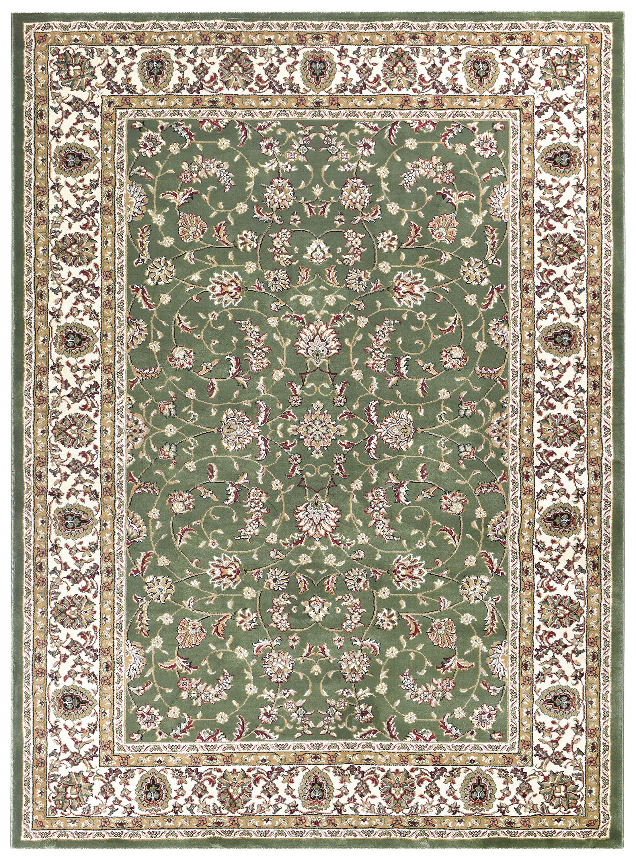 Adelaide 79 Green - Cream traditional rug from Vogue Rugs Australia