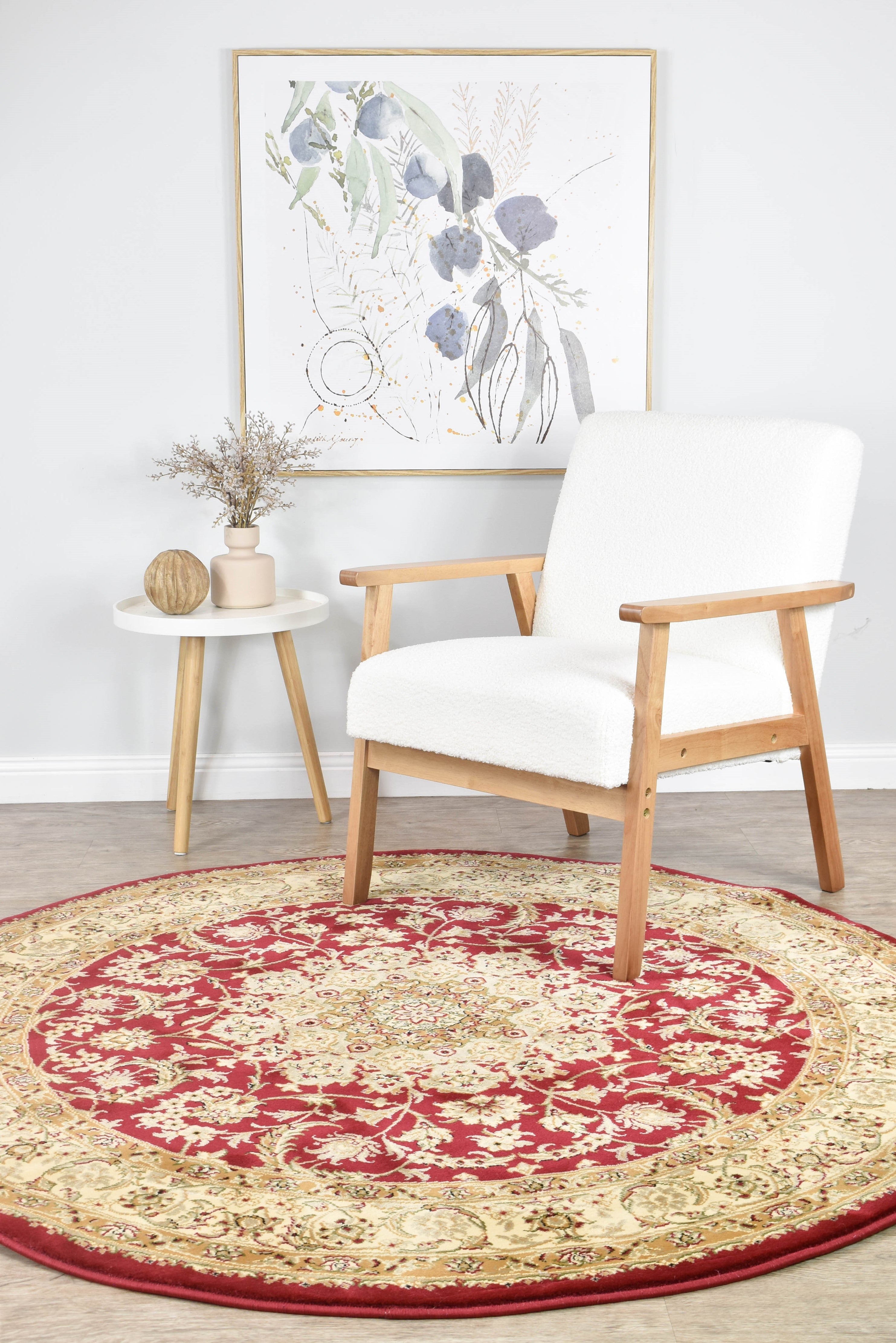Adelaide 15 Red - Cream traditional rug from Vogue Rugs Australia
