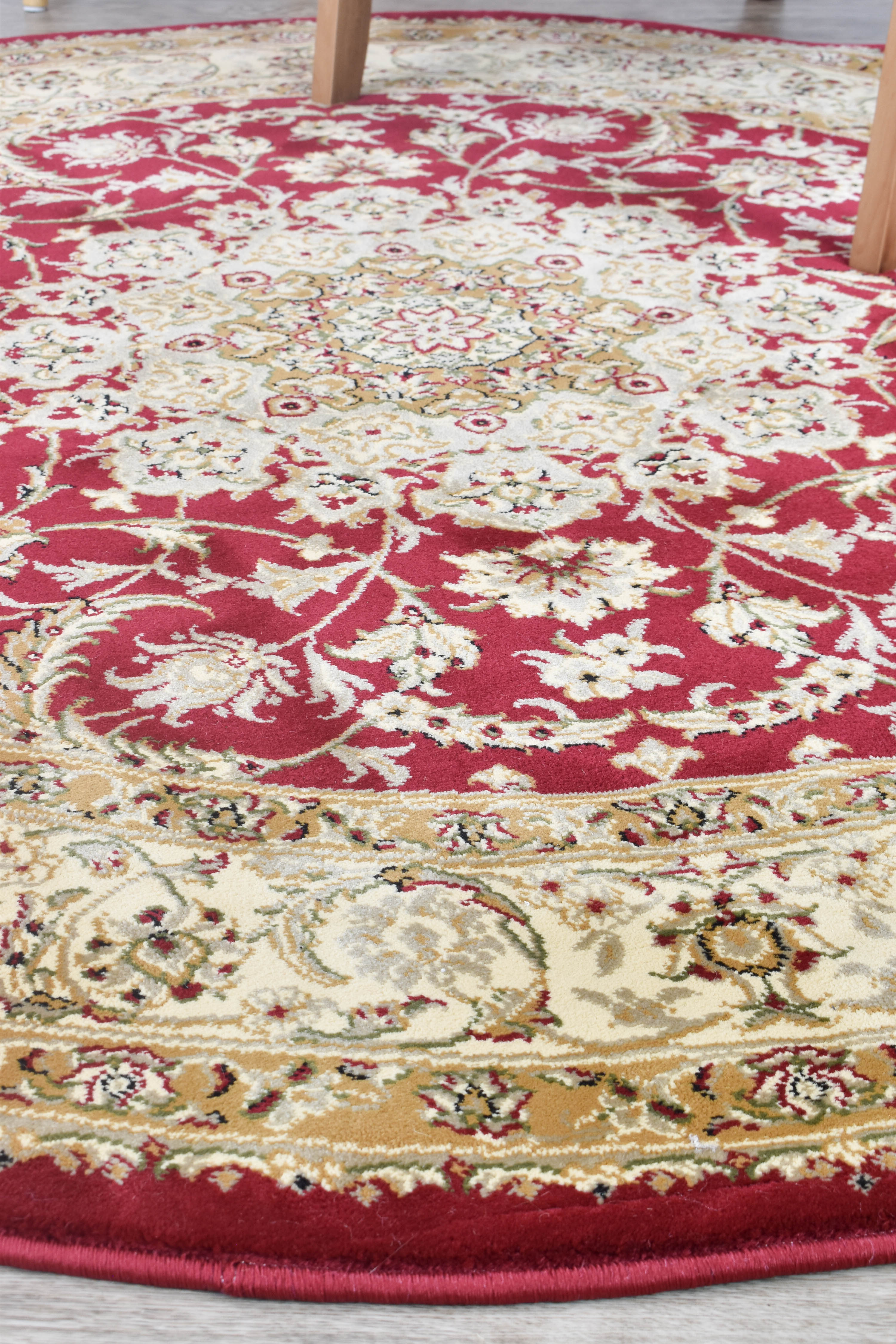 Adelaide Round 15 Red - Cream traditional rug from Vogue Rugs Australia